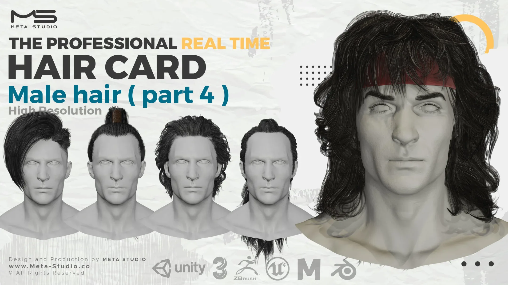 30 Male Hair (Bundle) Realtime Hair card - 50% OFF