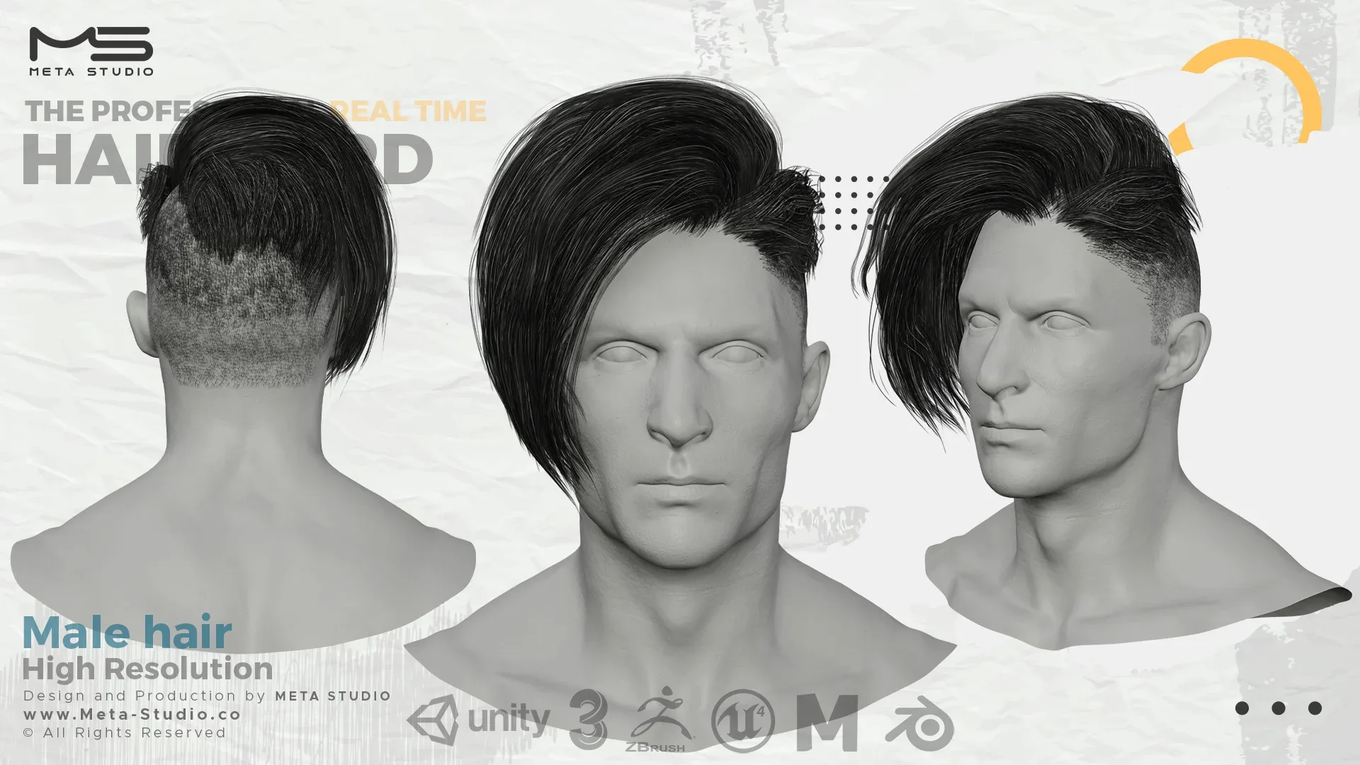 30 Male Hair (Bundle) Realtime Hair card - 50% OFF