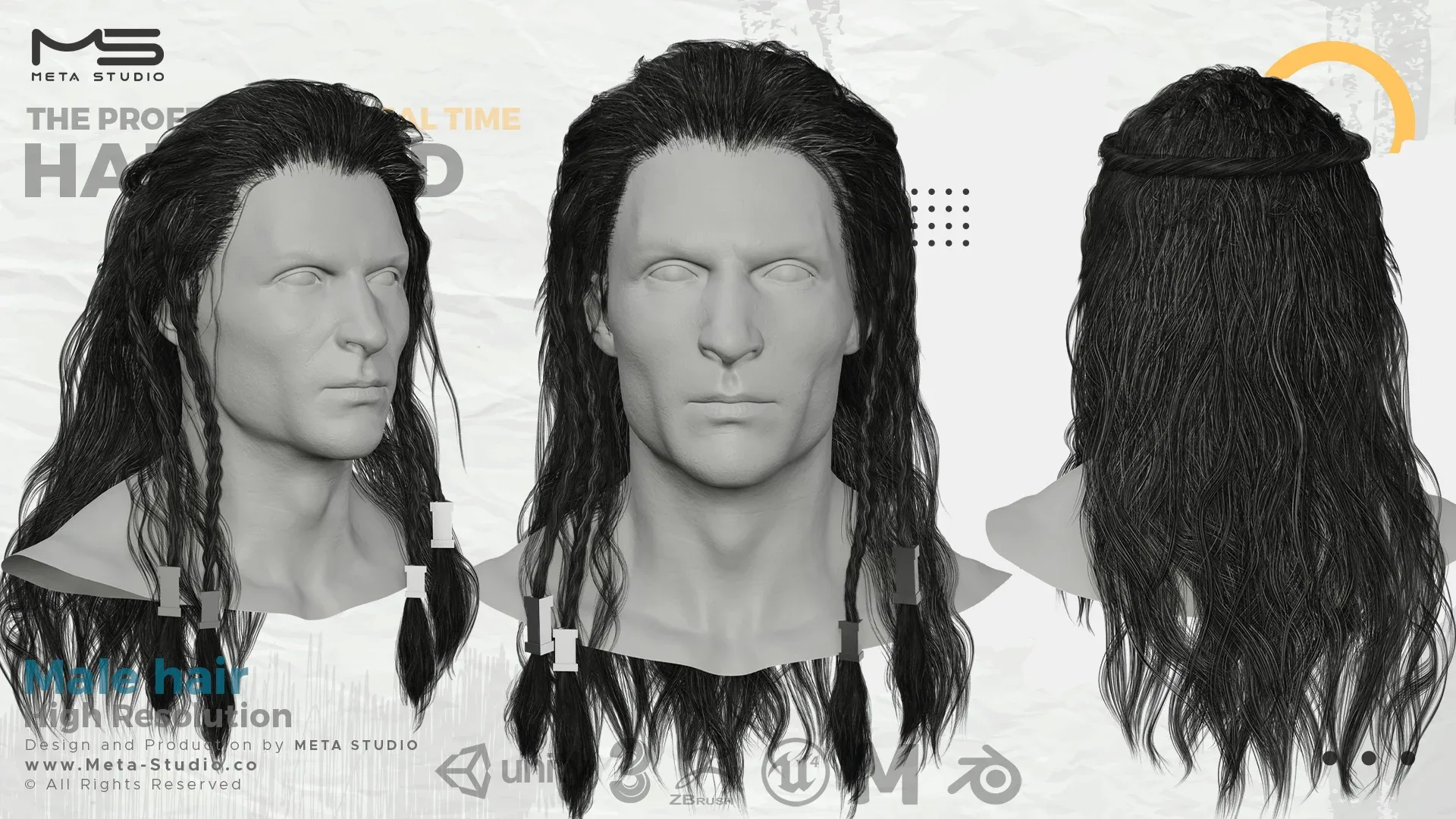 30 Male Hair (Bundle) Realtime Hair card - 50% OFF