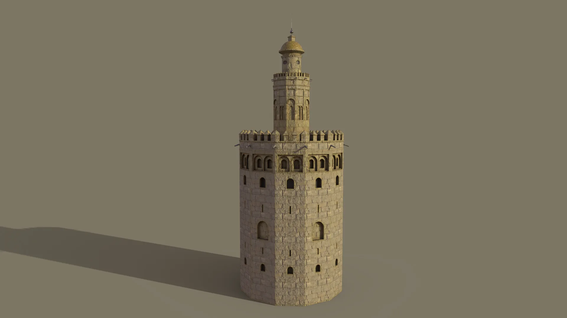 Torre Del Oro - Stylised 3D Model