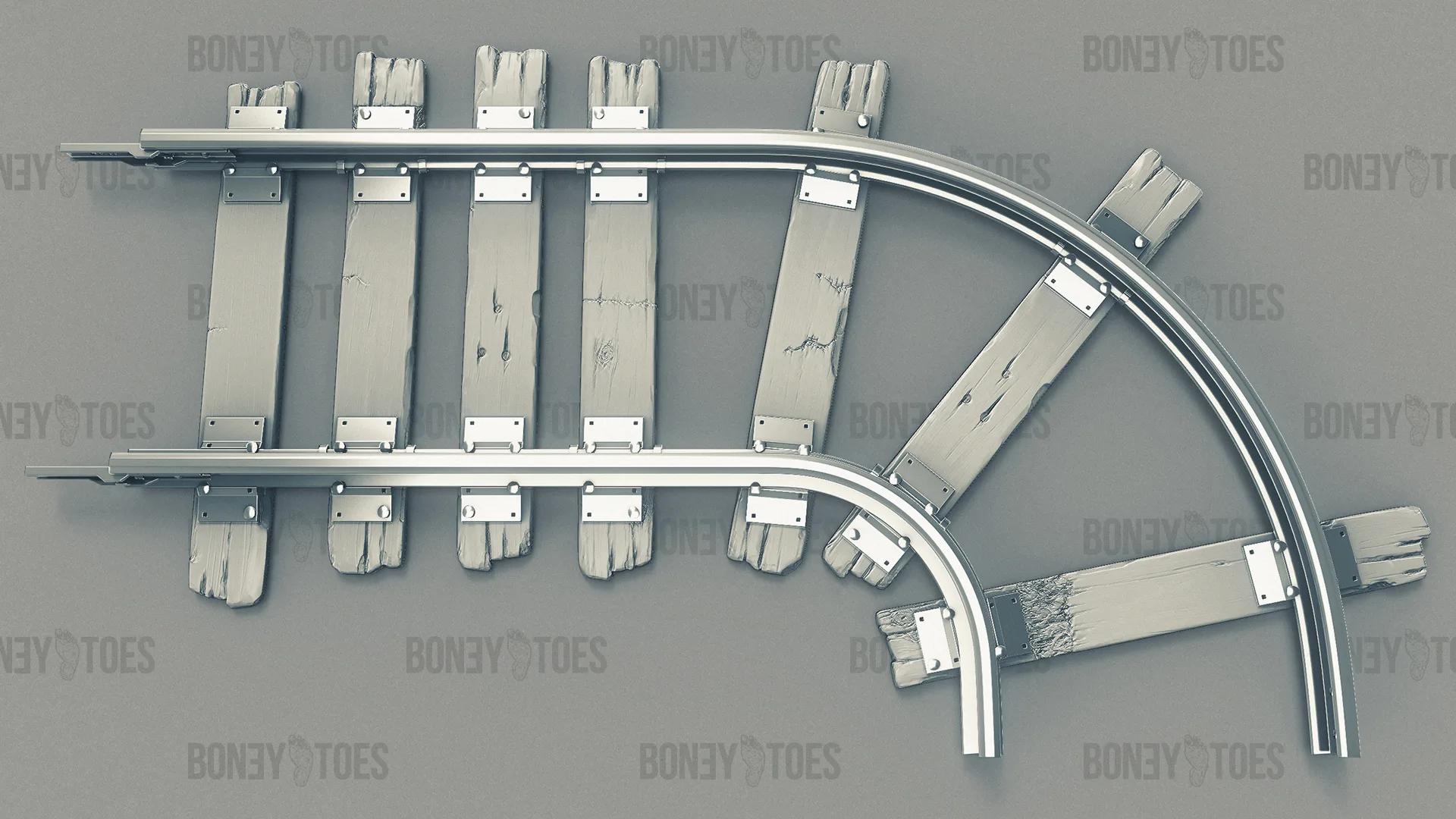 3D Train Railroad Tracks