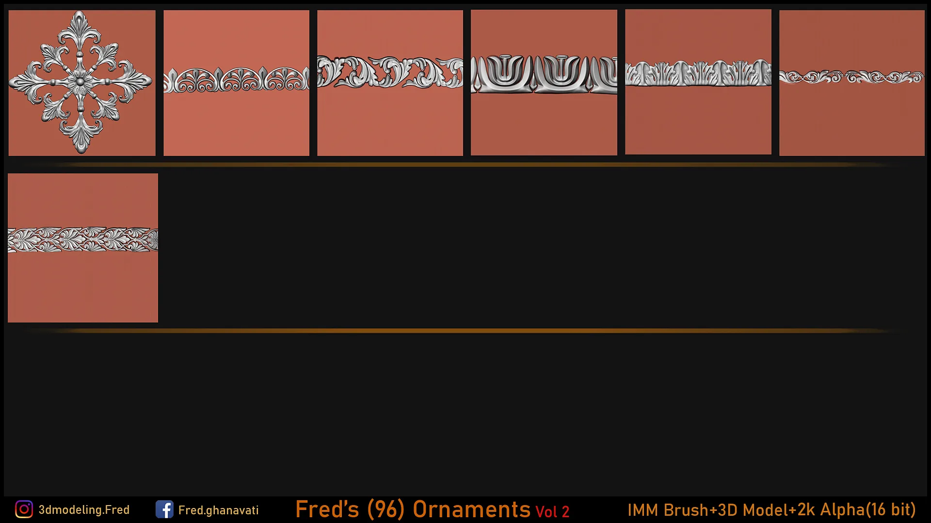 Fred's 96 Ornament Brush & Kitbash Vol 2