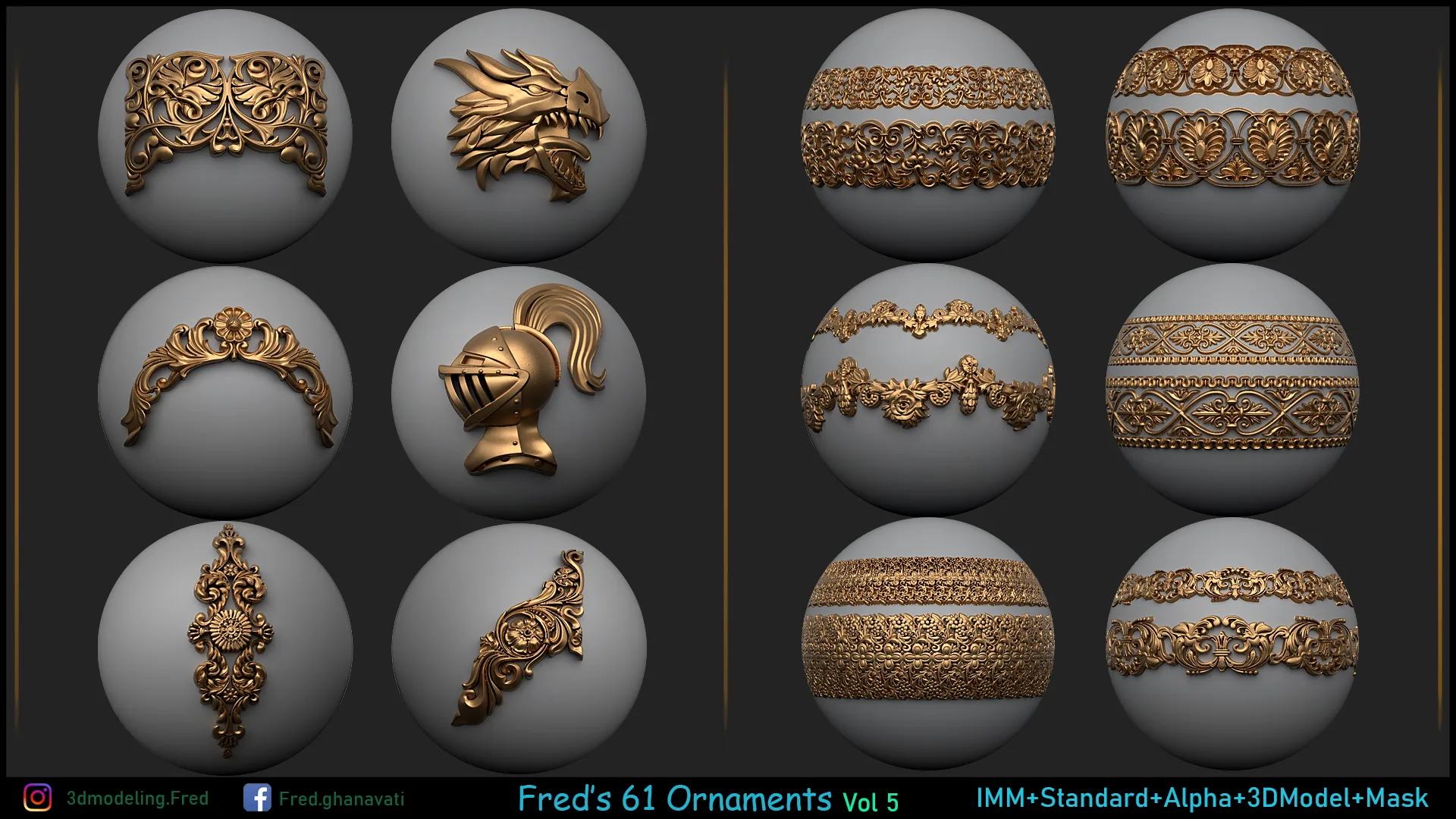 Fred's 61 Ornament IMM+ 3dModels Vol 5