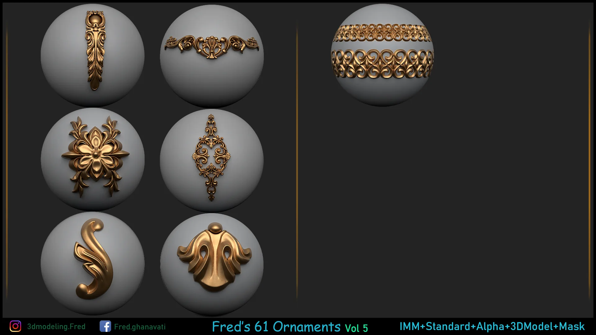 Fred's 61 Ornament IMM+ 3dModels Vol 5