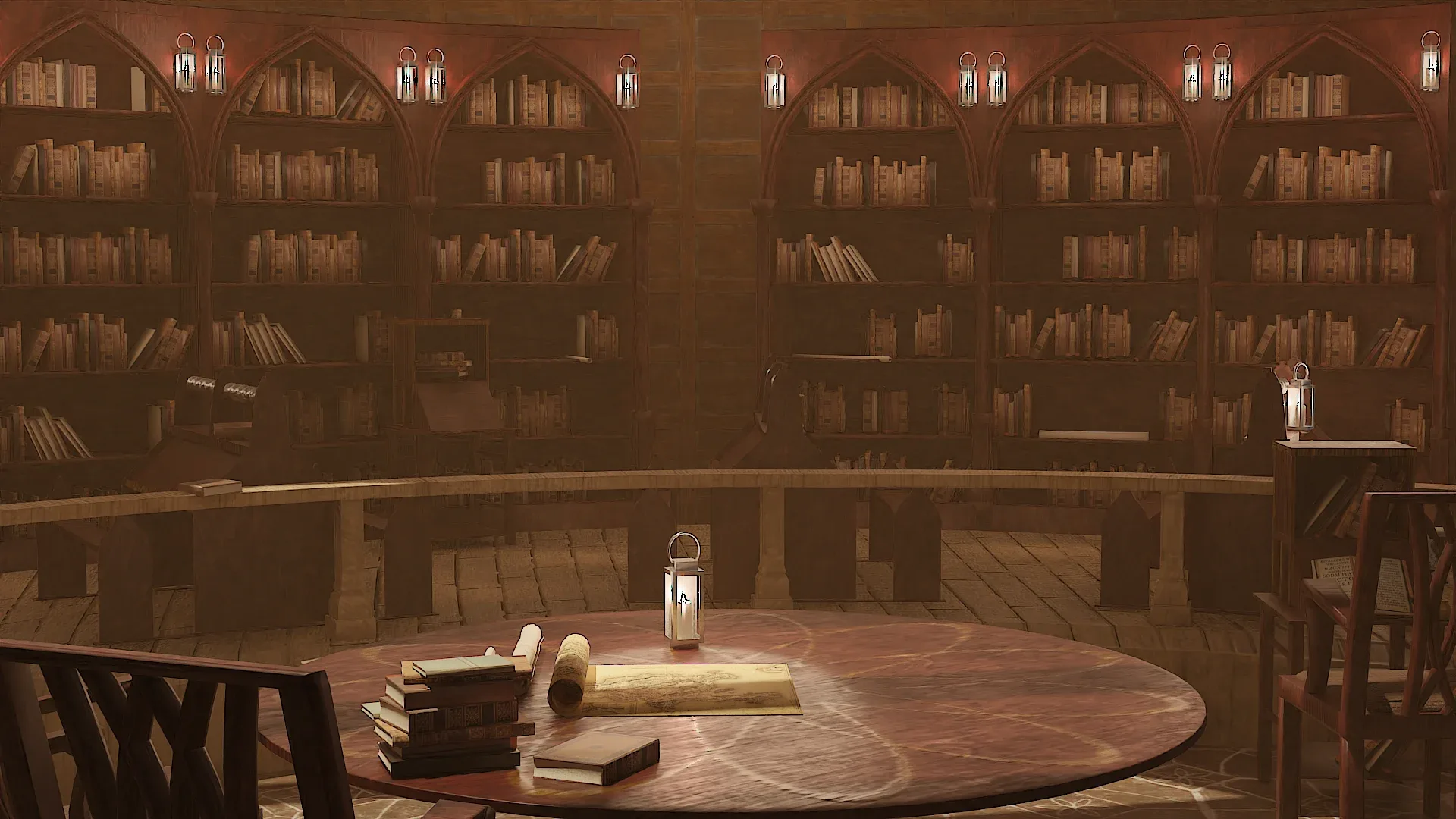 Medieval Library Model Pack Mocha Low-poly 3D Model