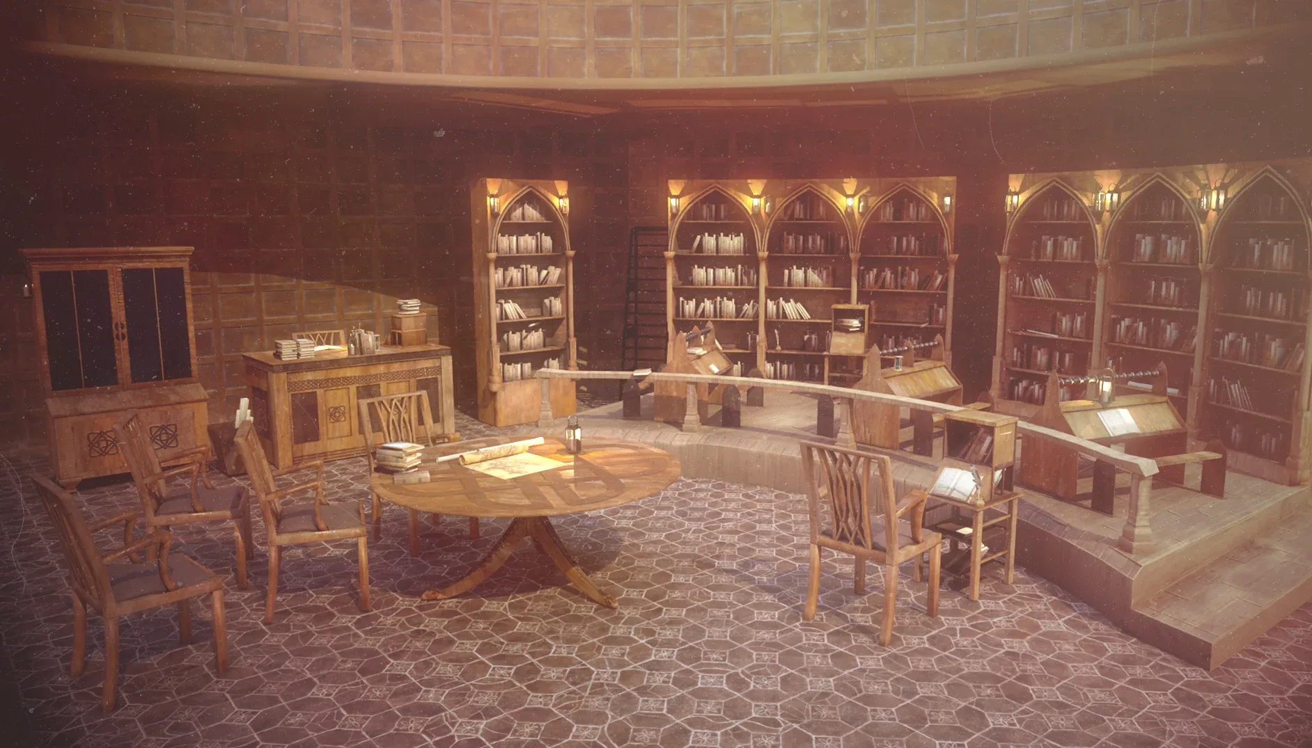 Medieval Library Model Pack Rustic Low-poly 3D Model