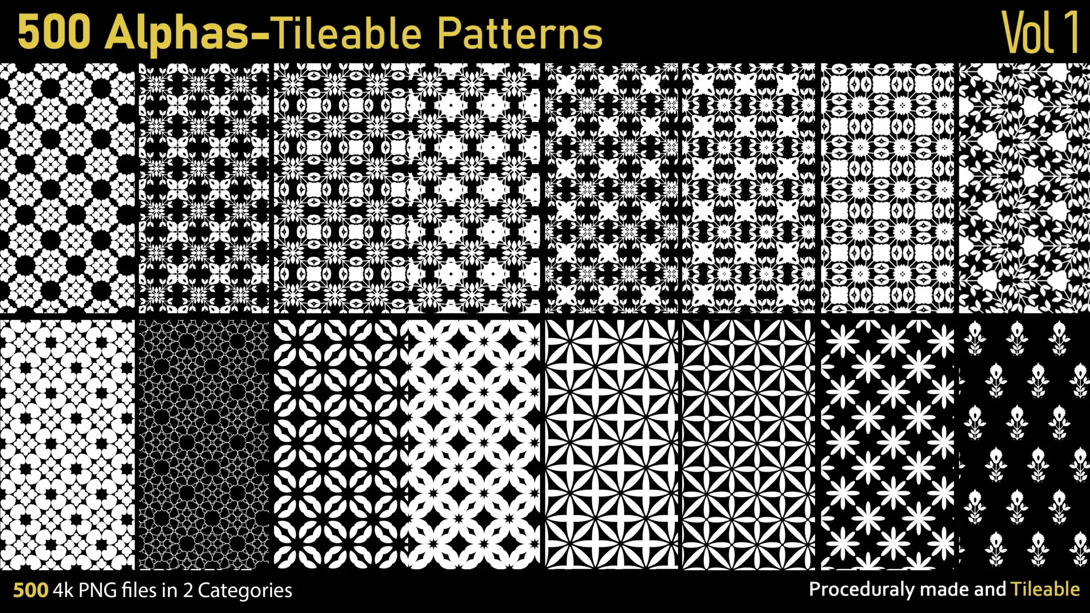 500 Alphas-Tileable Patterns