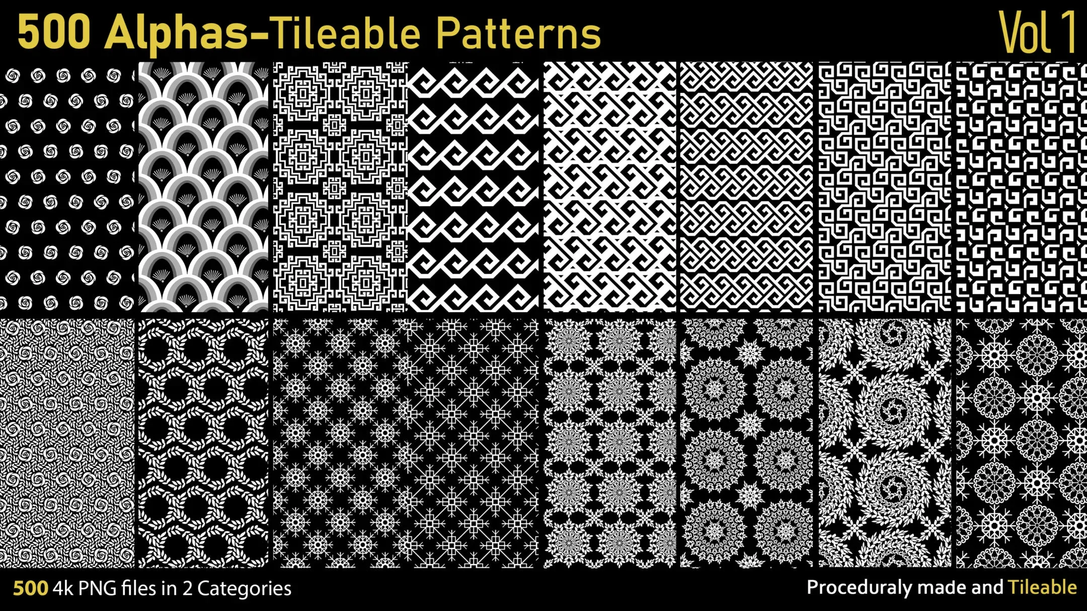 500 Alphas-Tileable Patterns