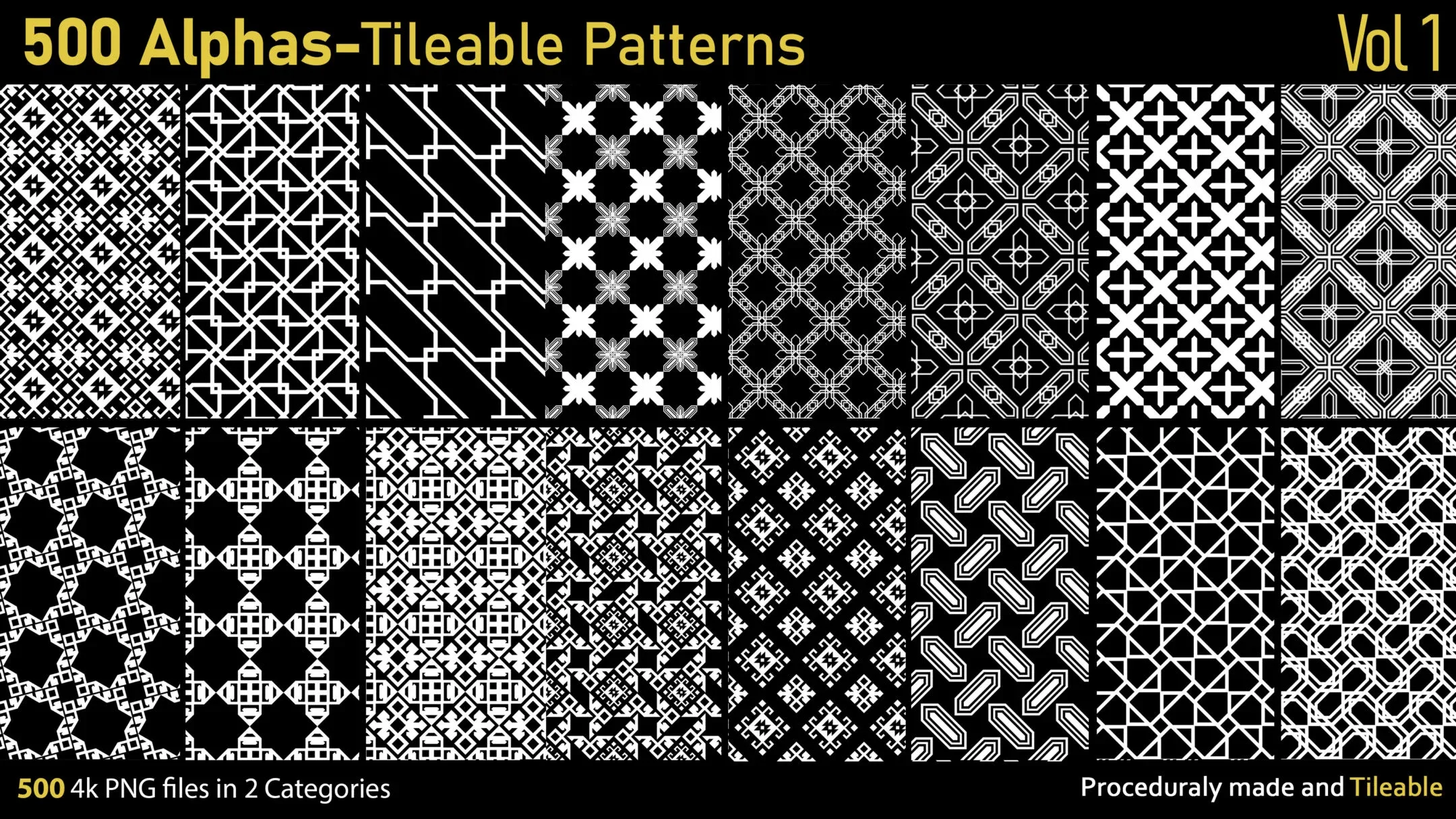 500 Alphas-Tileable Patterns