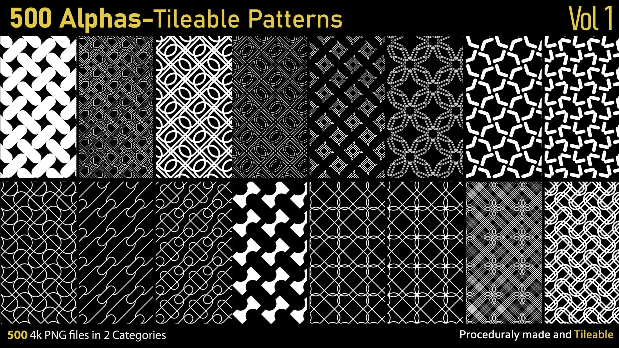 500 Alphas-Tileable Patterns