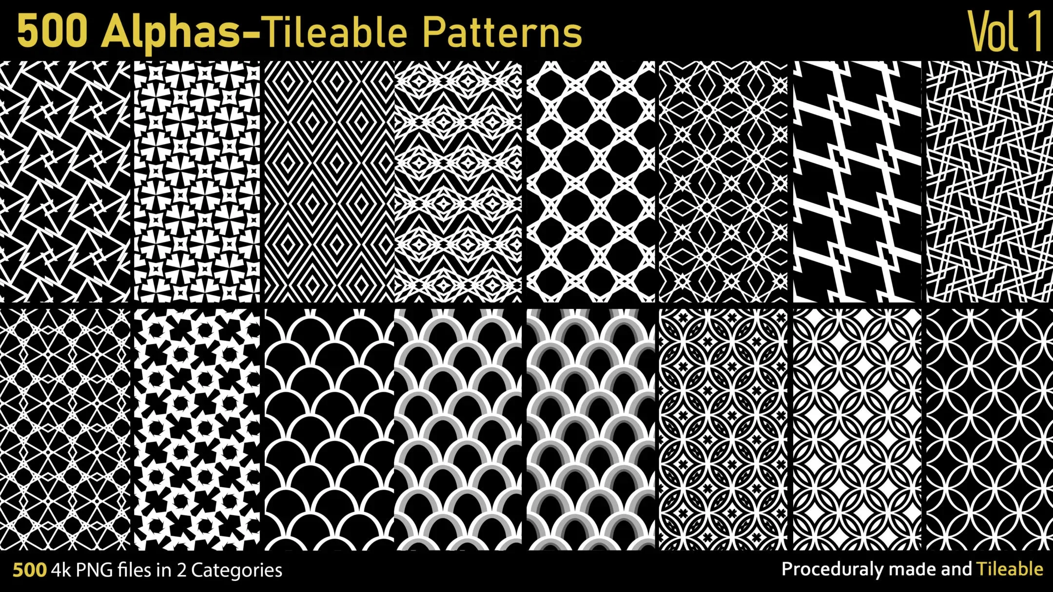 500 Alphas-Tileable Patterns