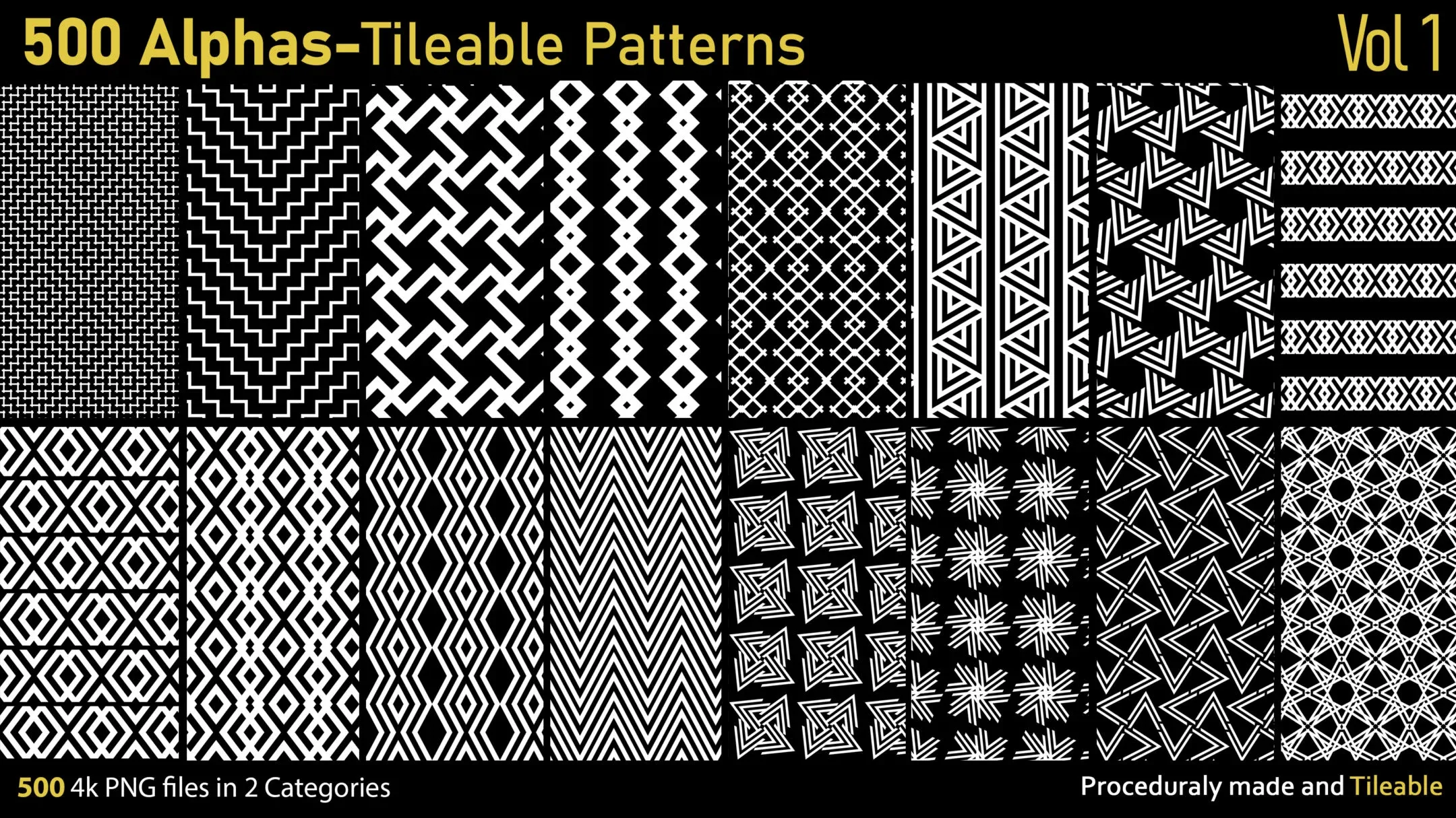 500 Alphas-Tileable Patterns