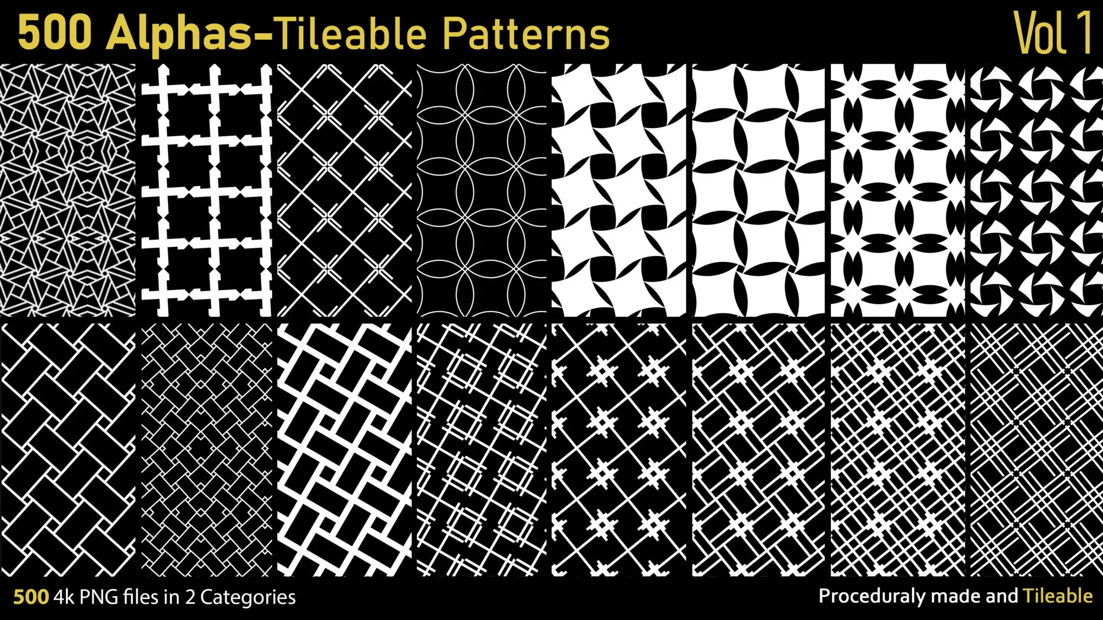 500 Alphas-Tileable Patterns