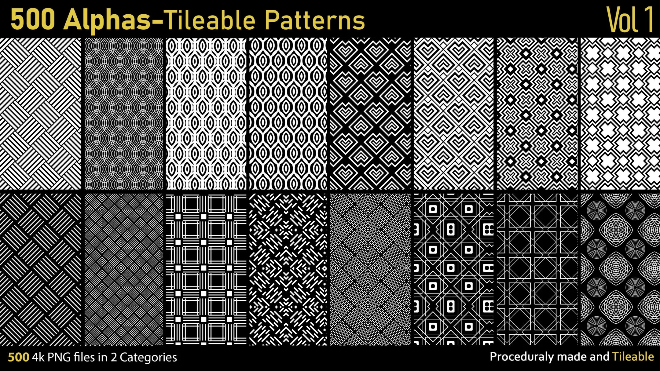 500 Alphas-Tileable Patterns