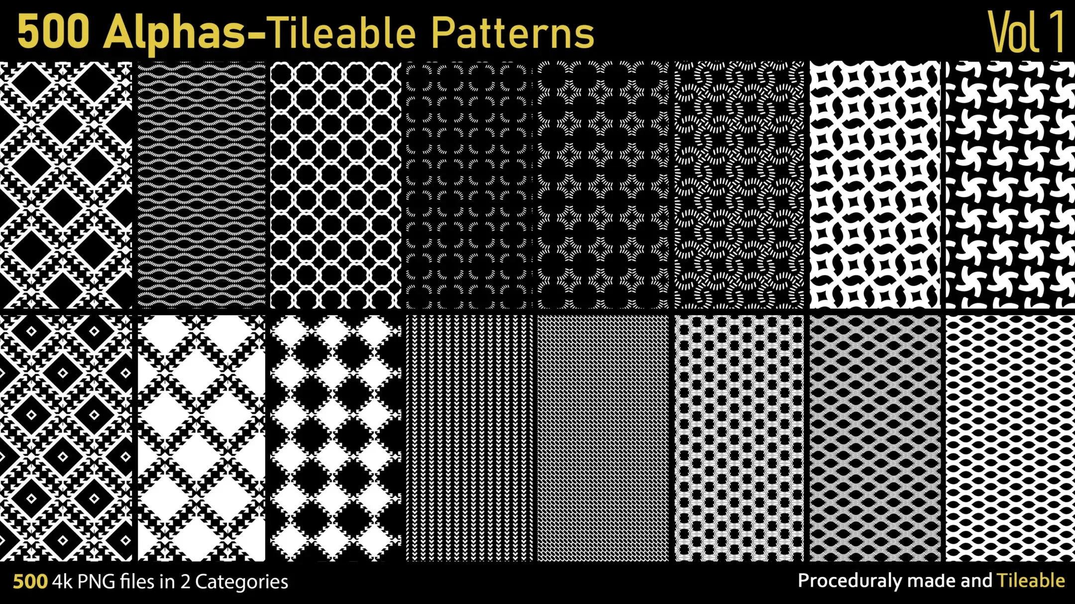 500 Alphas-Tileable Patterns