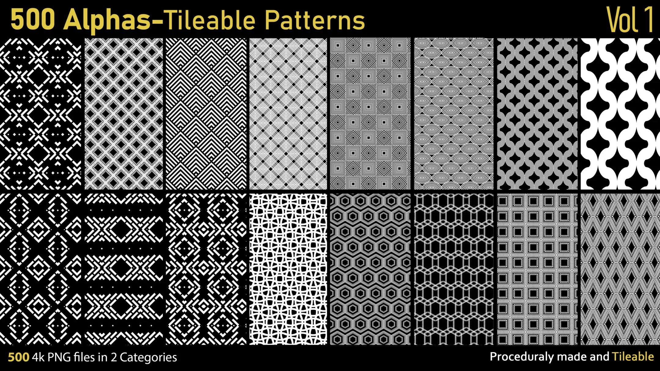 500 Alphas-Tileable Patterns