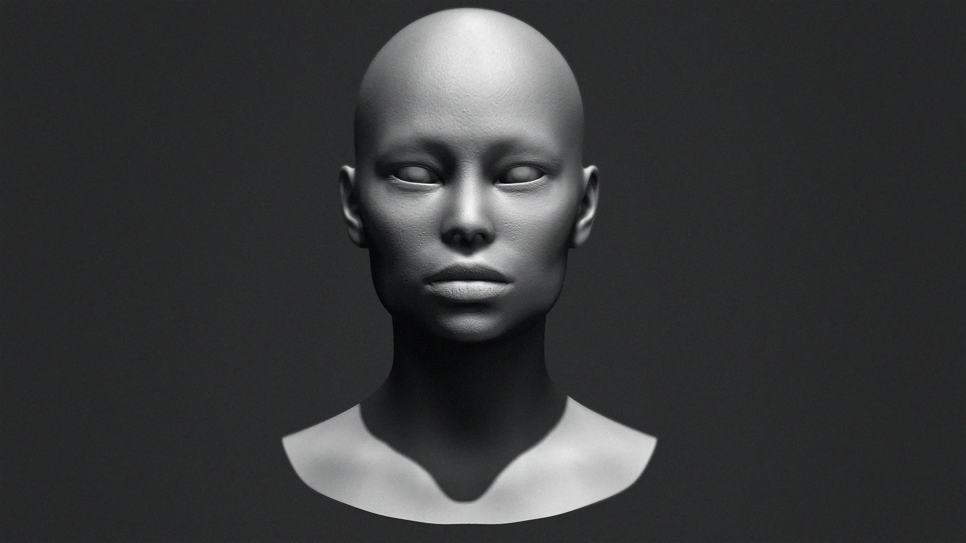 Asian Bust Head Base Mesh