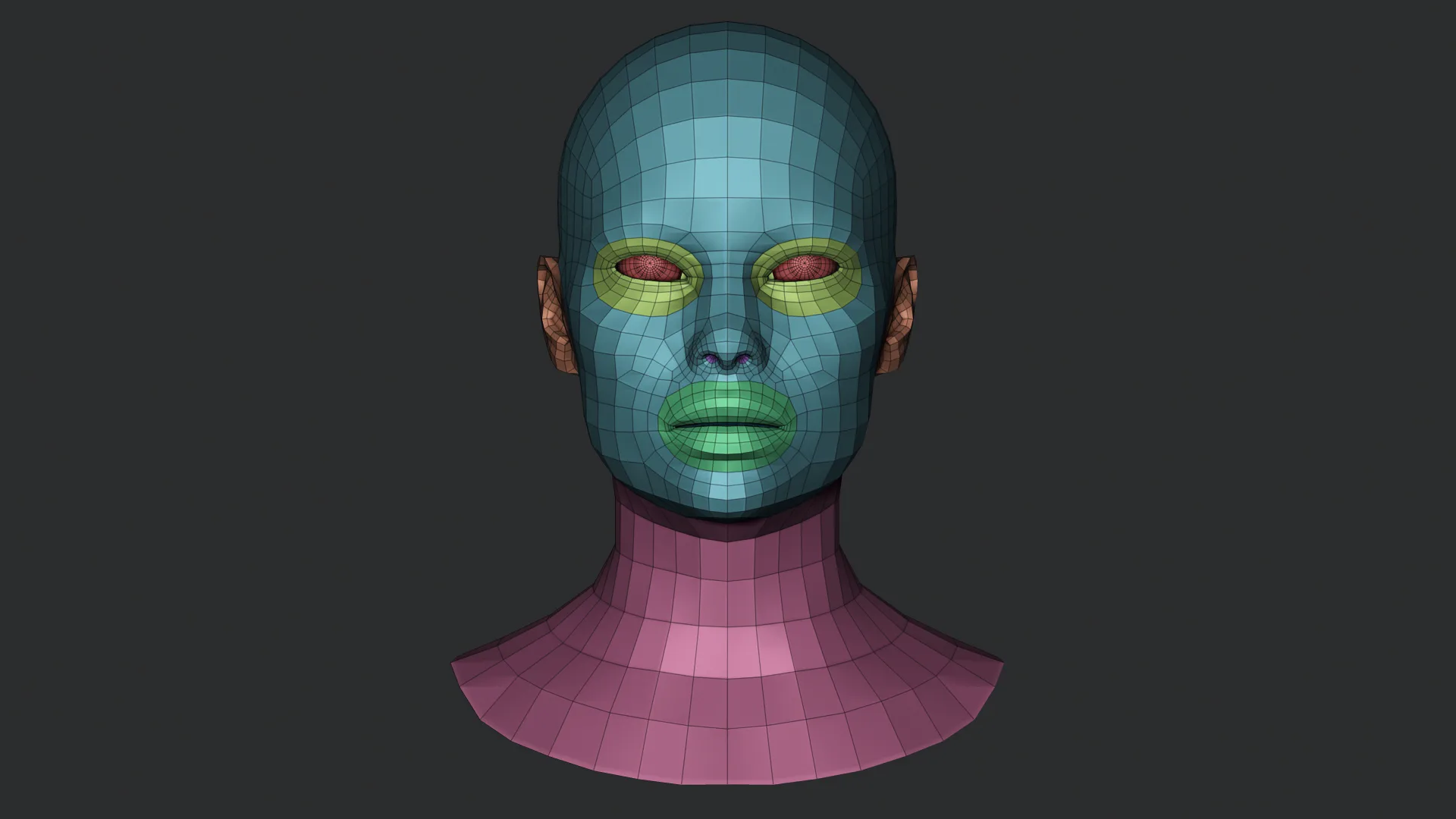 Asian Bust Head Base Mesh