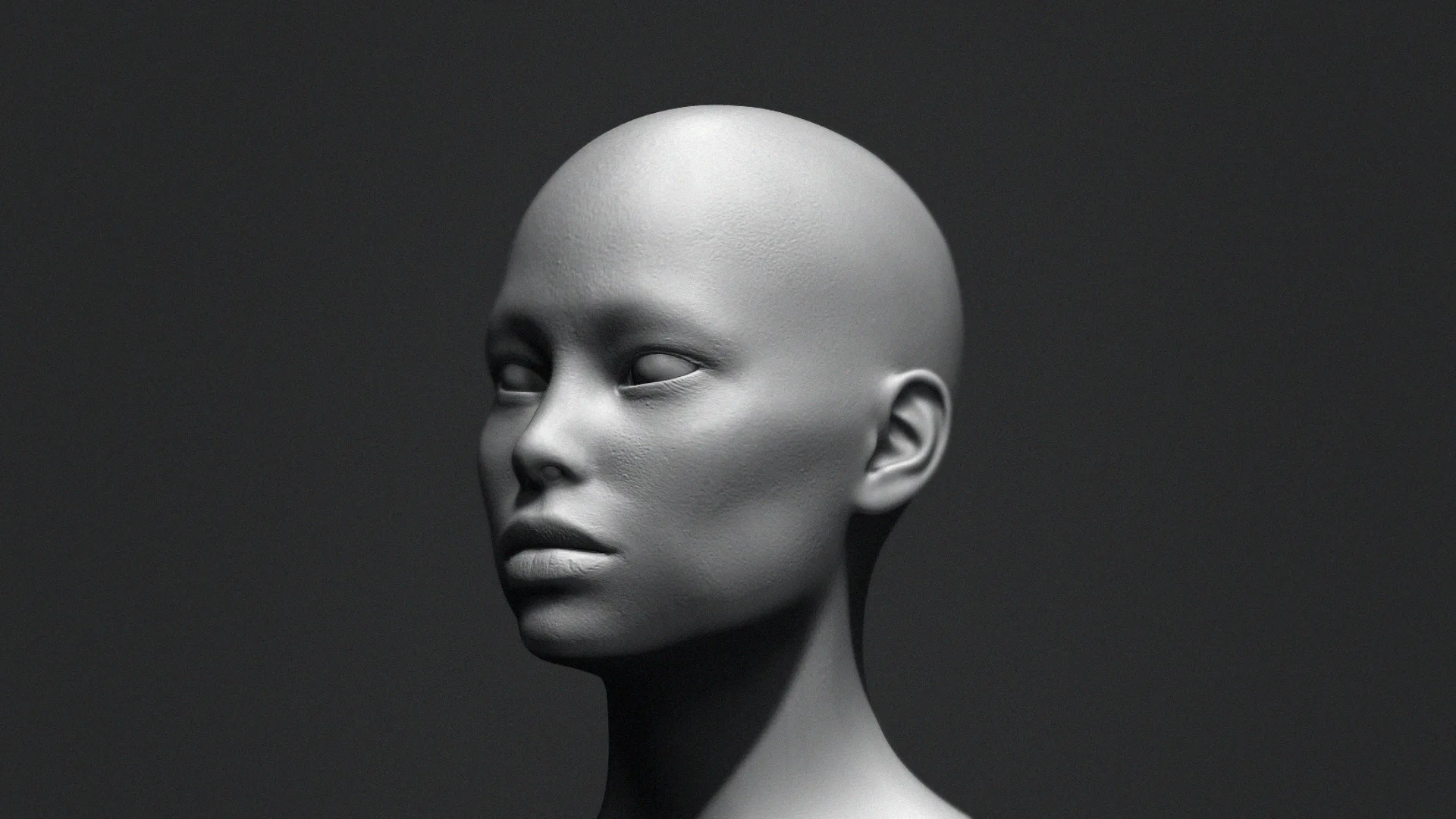 Asian Bust Head Base Mesh