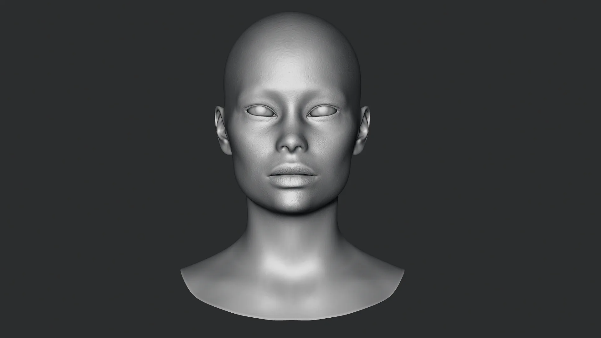 Asian Bust Head Base Mesh