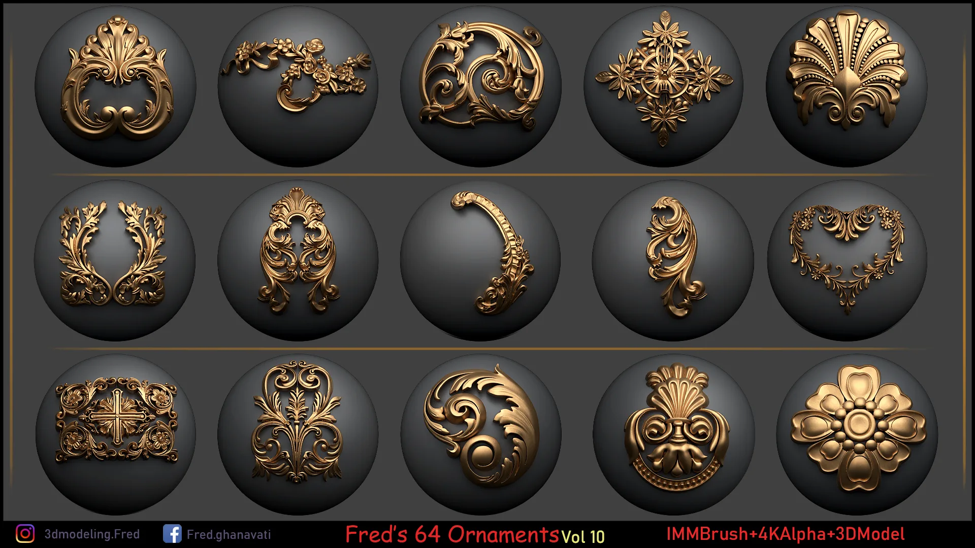 Fred's Ornament IMM+ 3dModels Vol 10