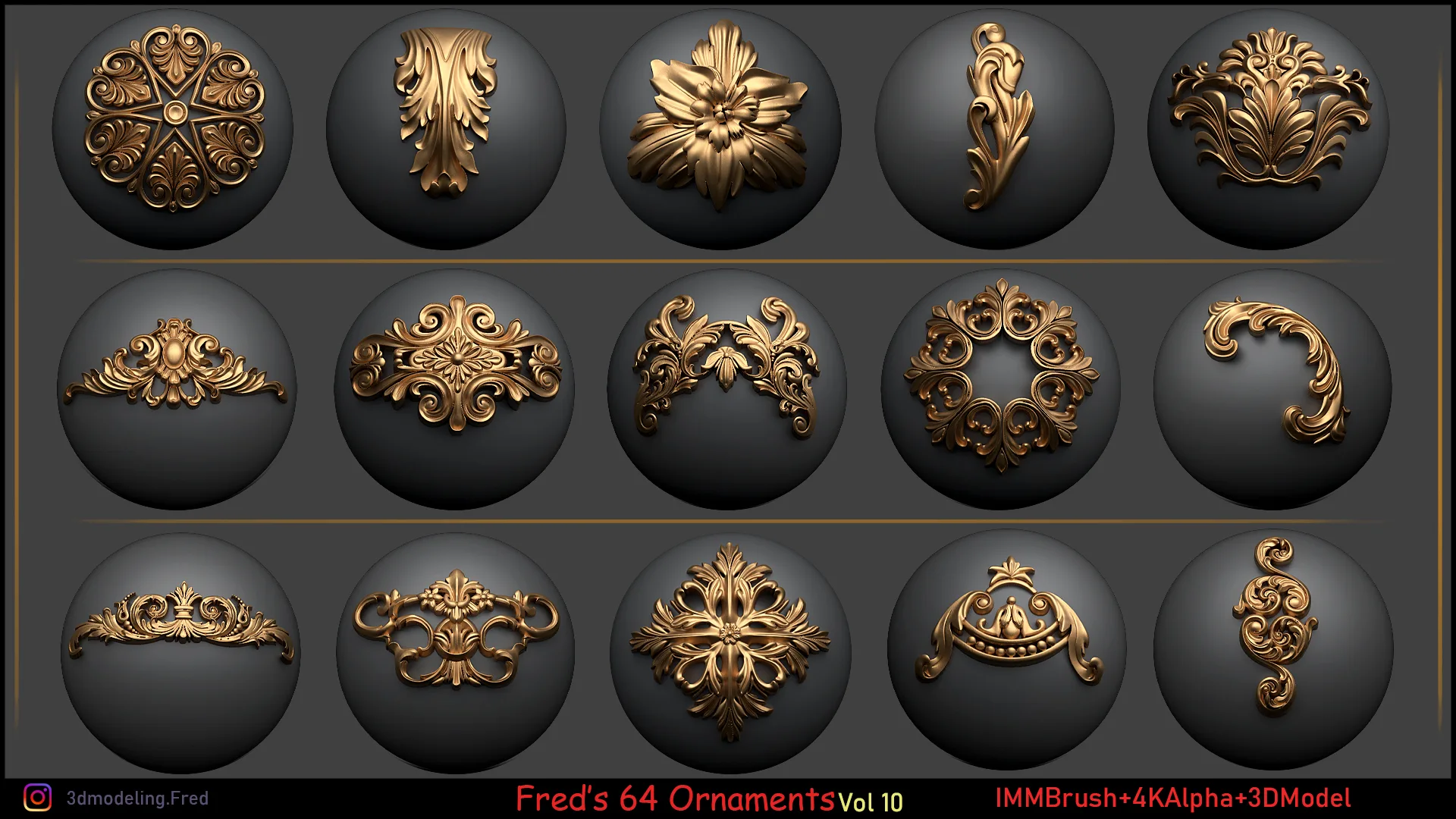 Fred's Ornament IMM+ 3dModels Vol 10