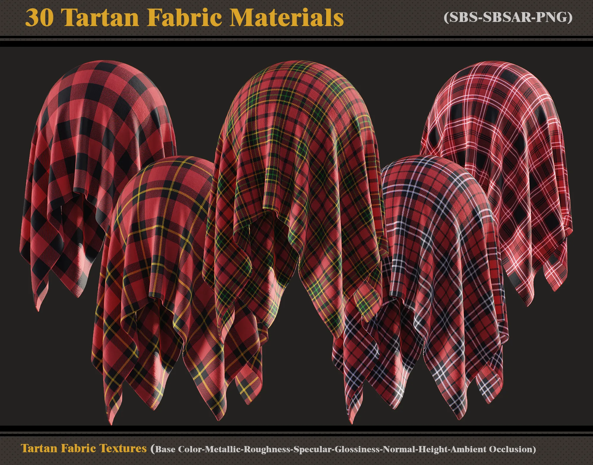 30 Tartan Fabric Materials + Textures