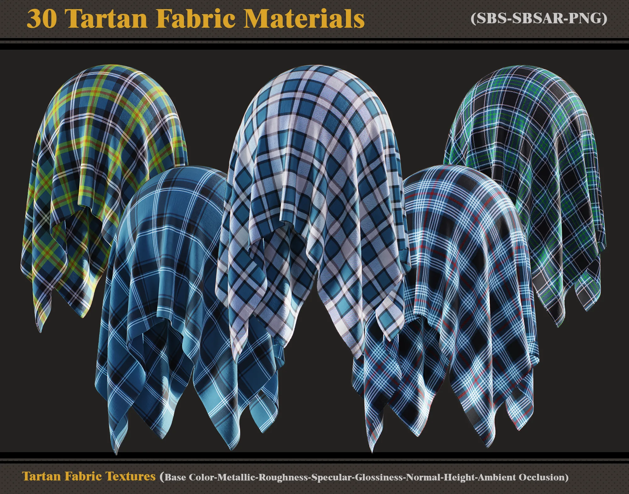 30 Tartan Fabric Materials + Textures