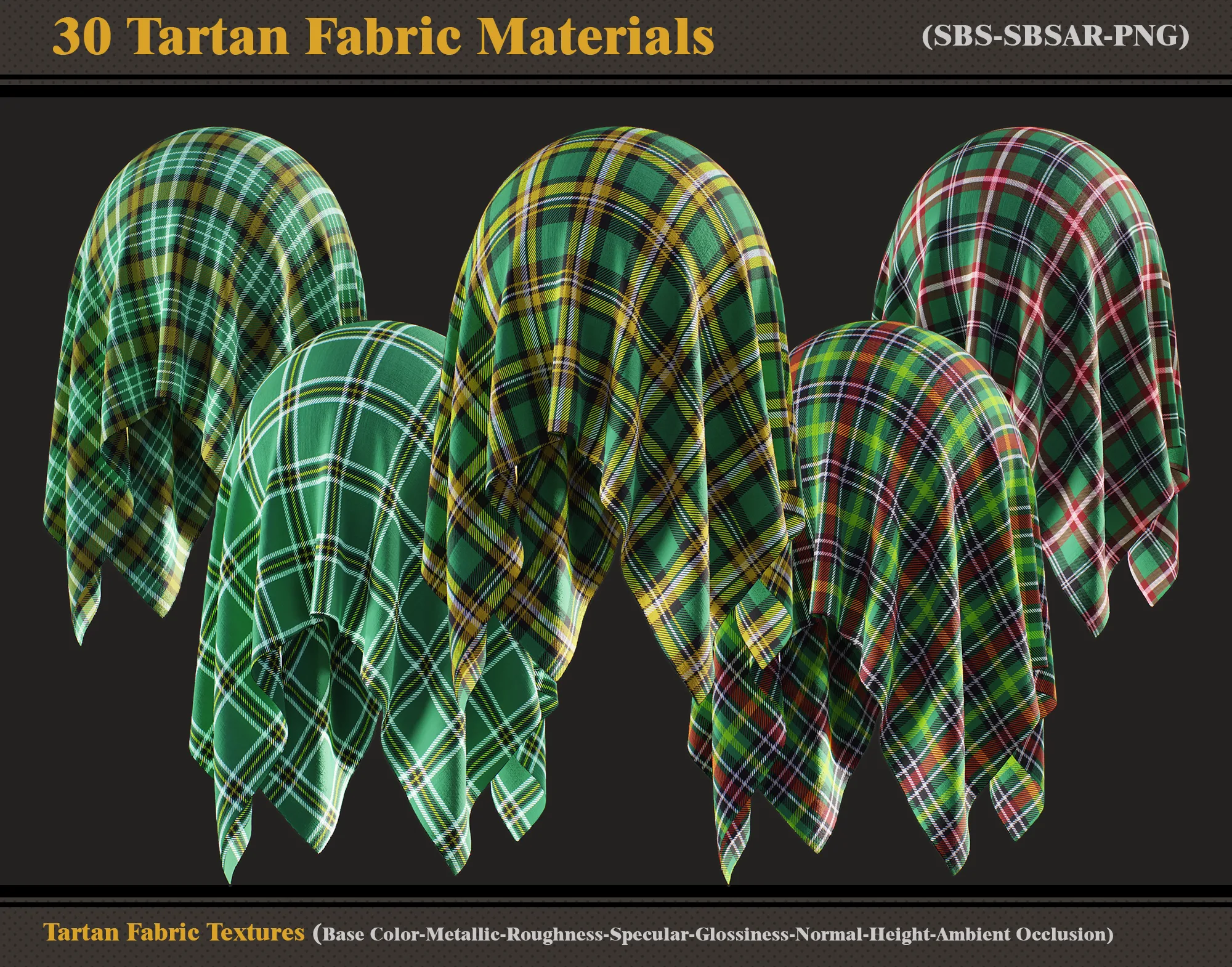 30 Tartan Fabric Materials + Textures