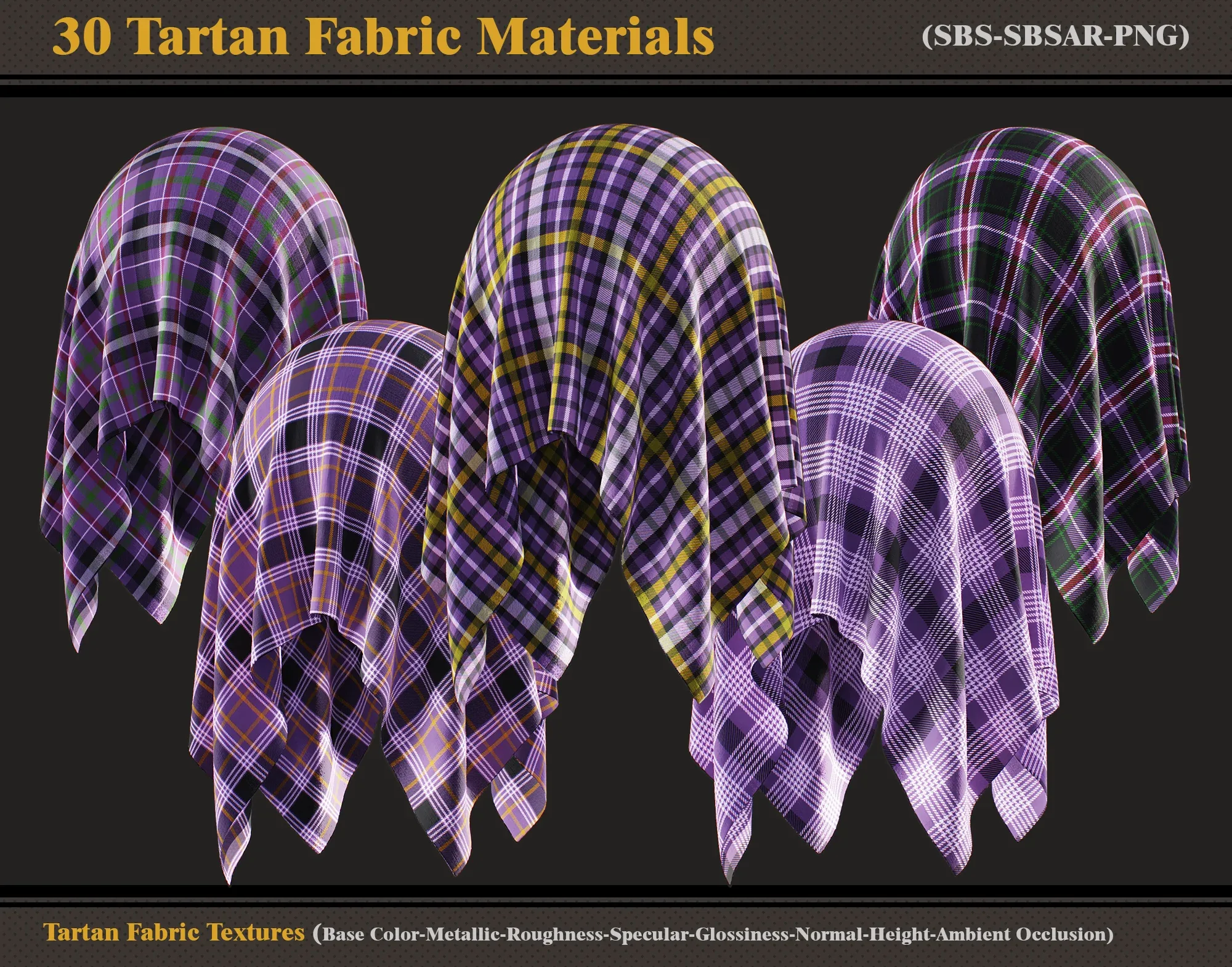 30 Tartan Fabric Materials + Textures