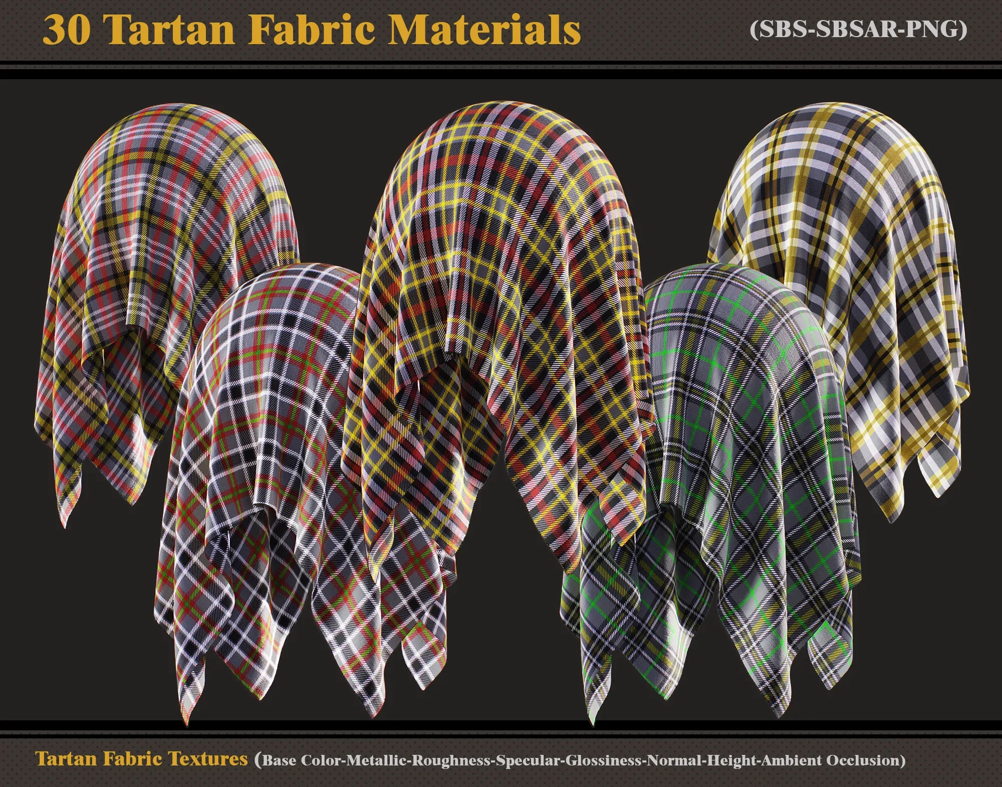 30 Tartan Fabric Materials + Textures