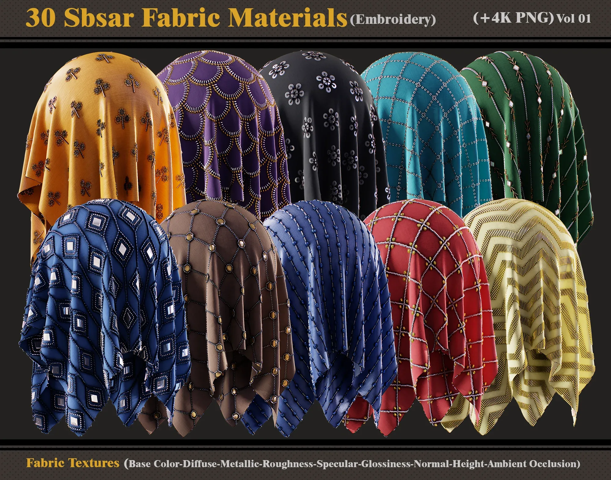 30 Sbsar Fabric Materials + Textures