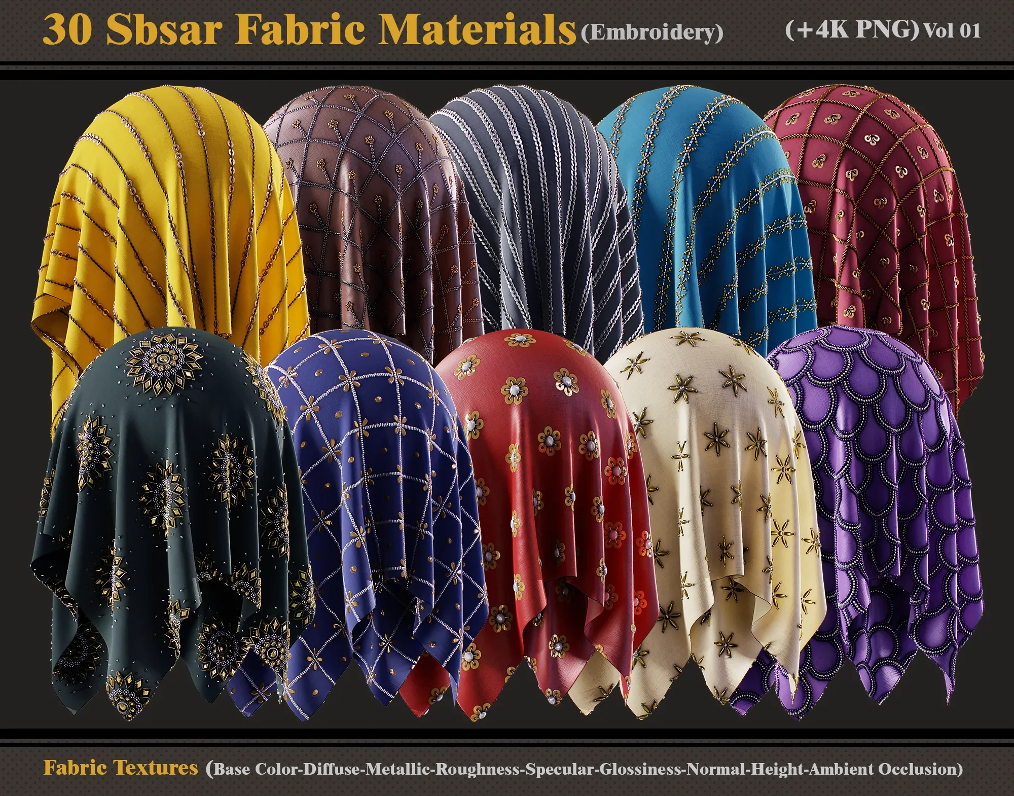 30 Sbsar Fabric Materials + Textures