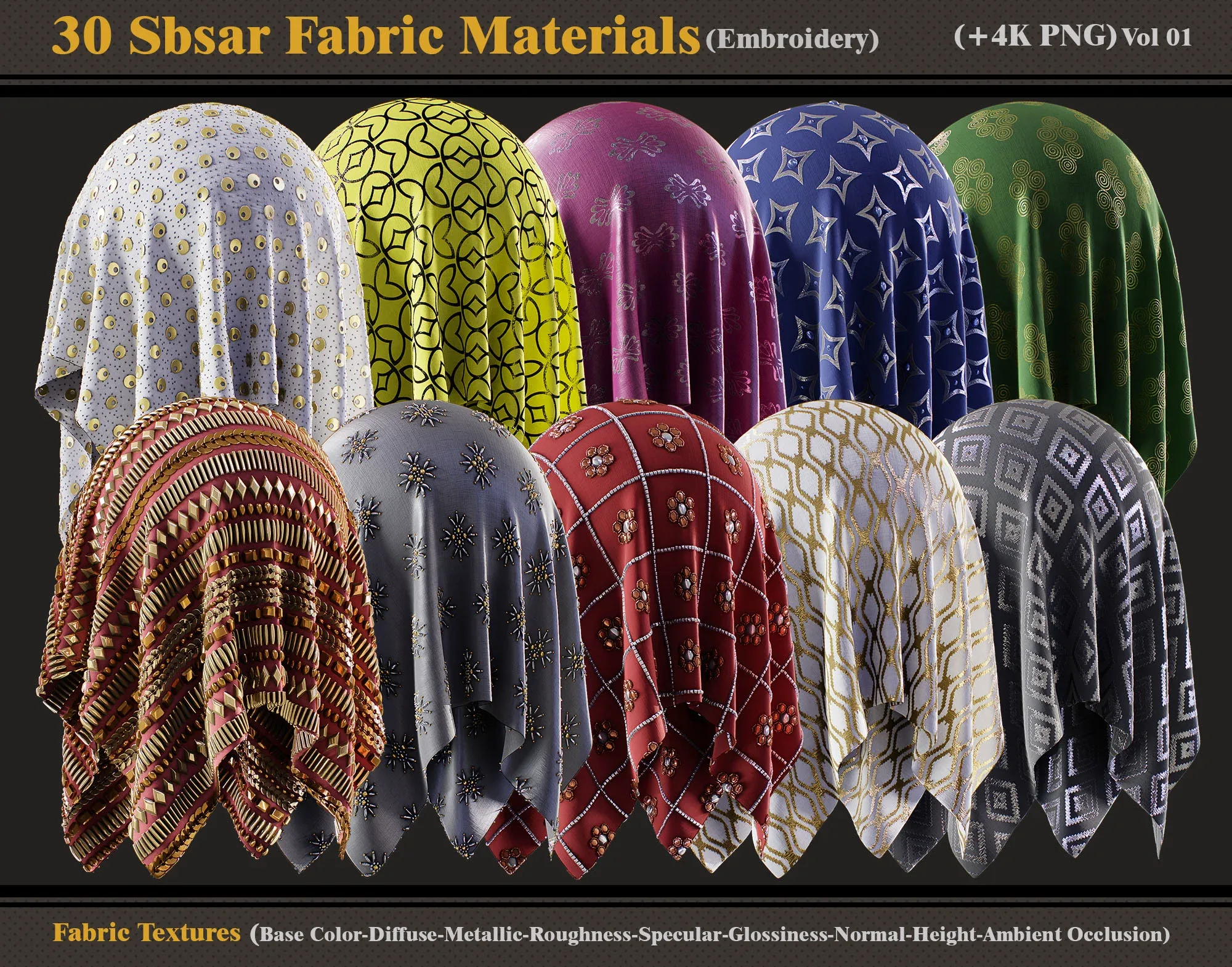 30 Sbsar Fabric Materials + Textures