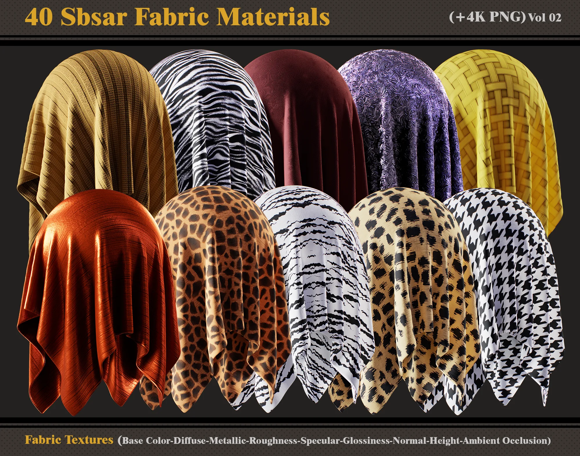 40 Sbsar Fabric Materials + Textures (vol 02)