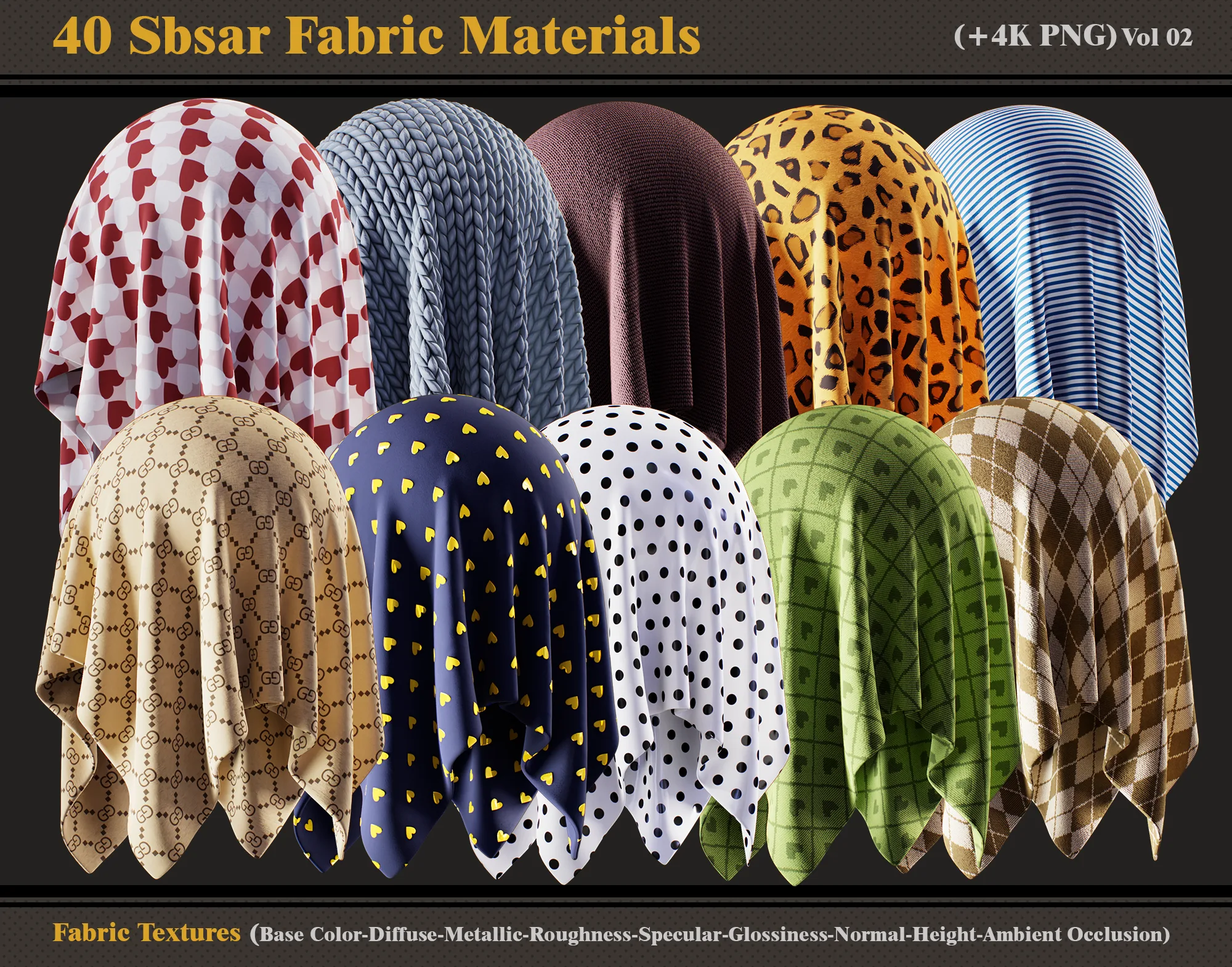 40 Sbsar Fabric Materials + Textures (vol 02)