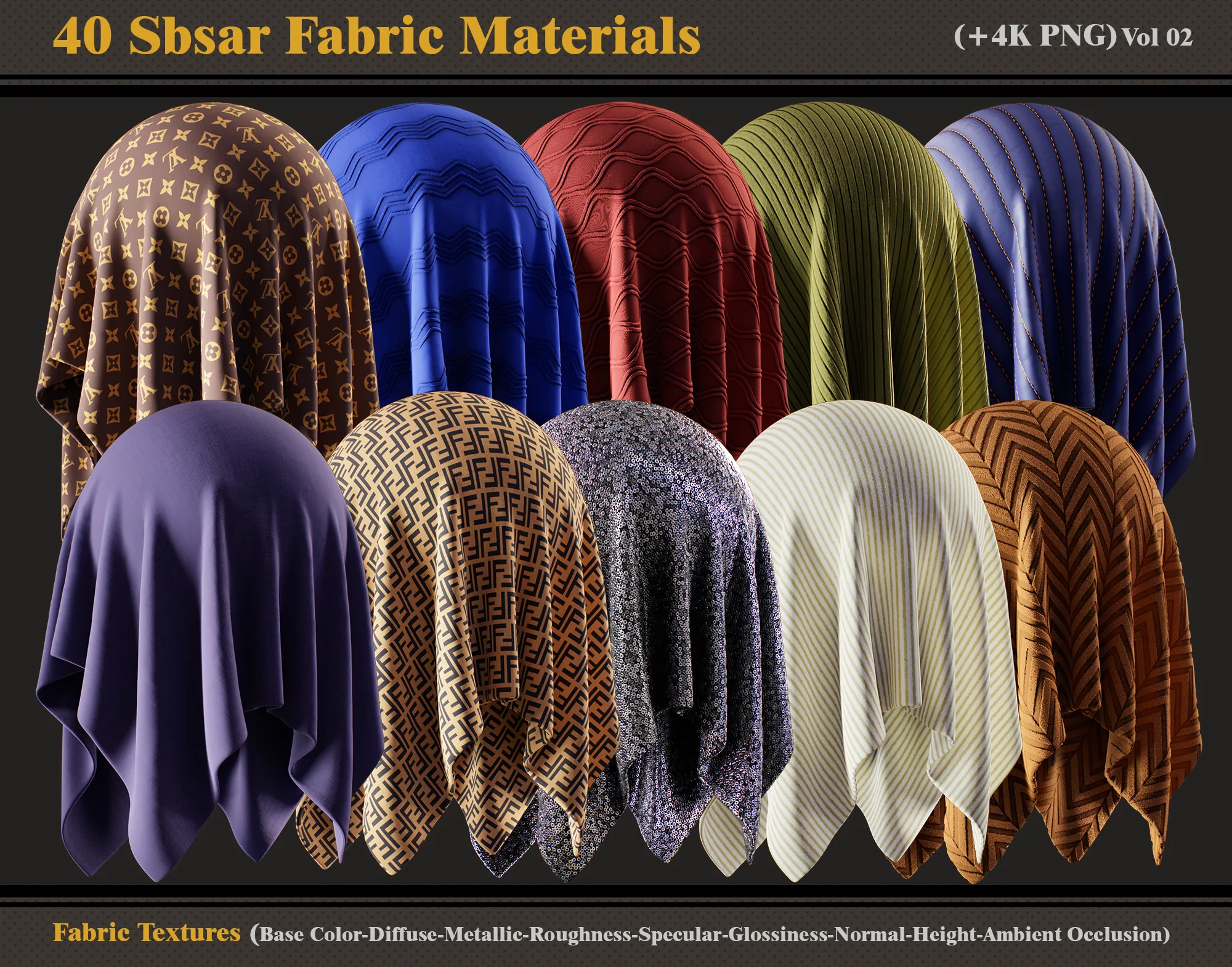 40 Sbsar Fabric Materials + Textures (vol 02)