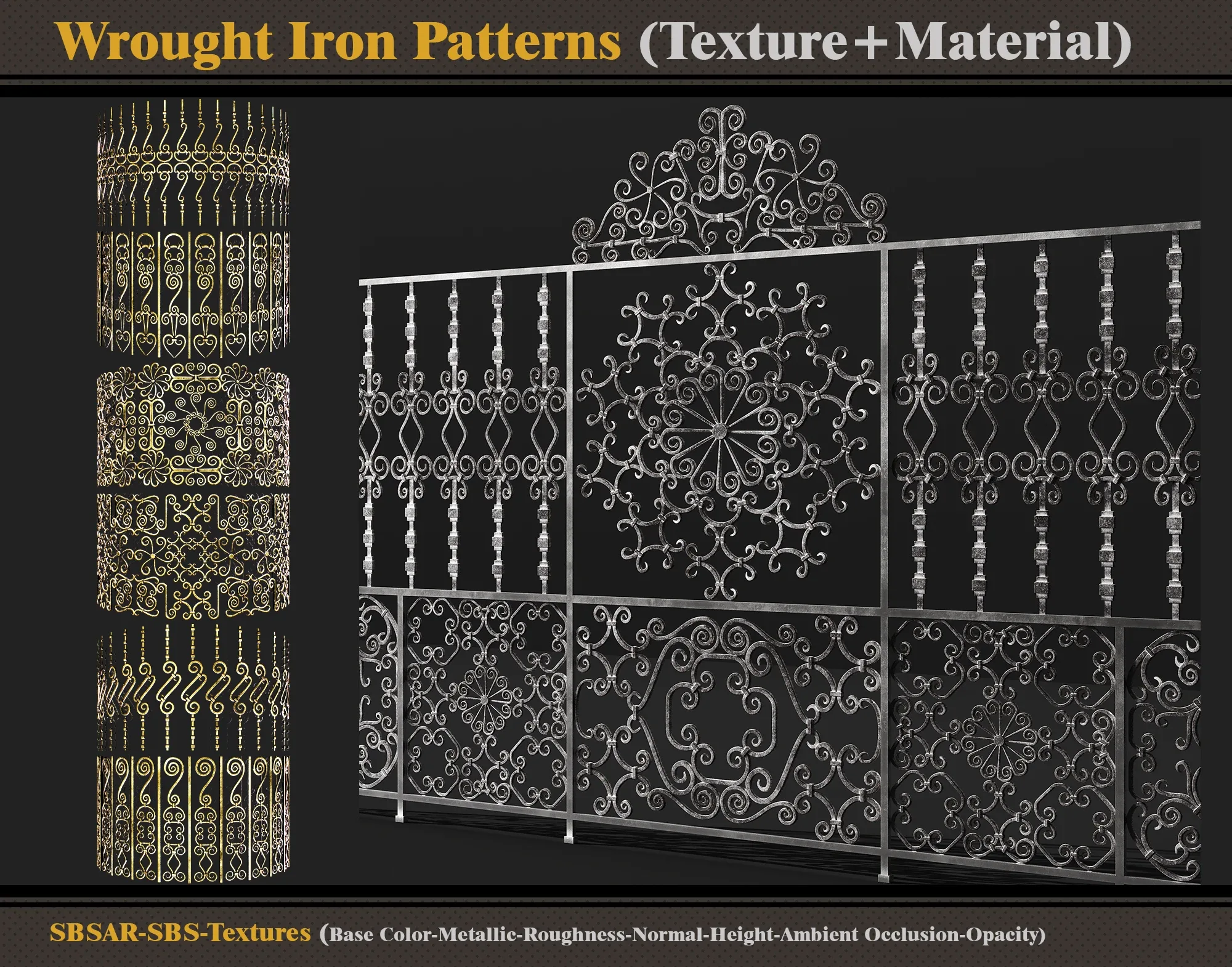 Wrought Iron Patterns (Textures + Materials)