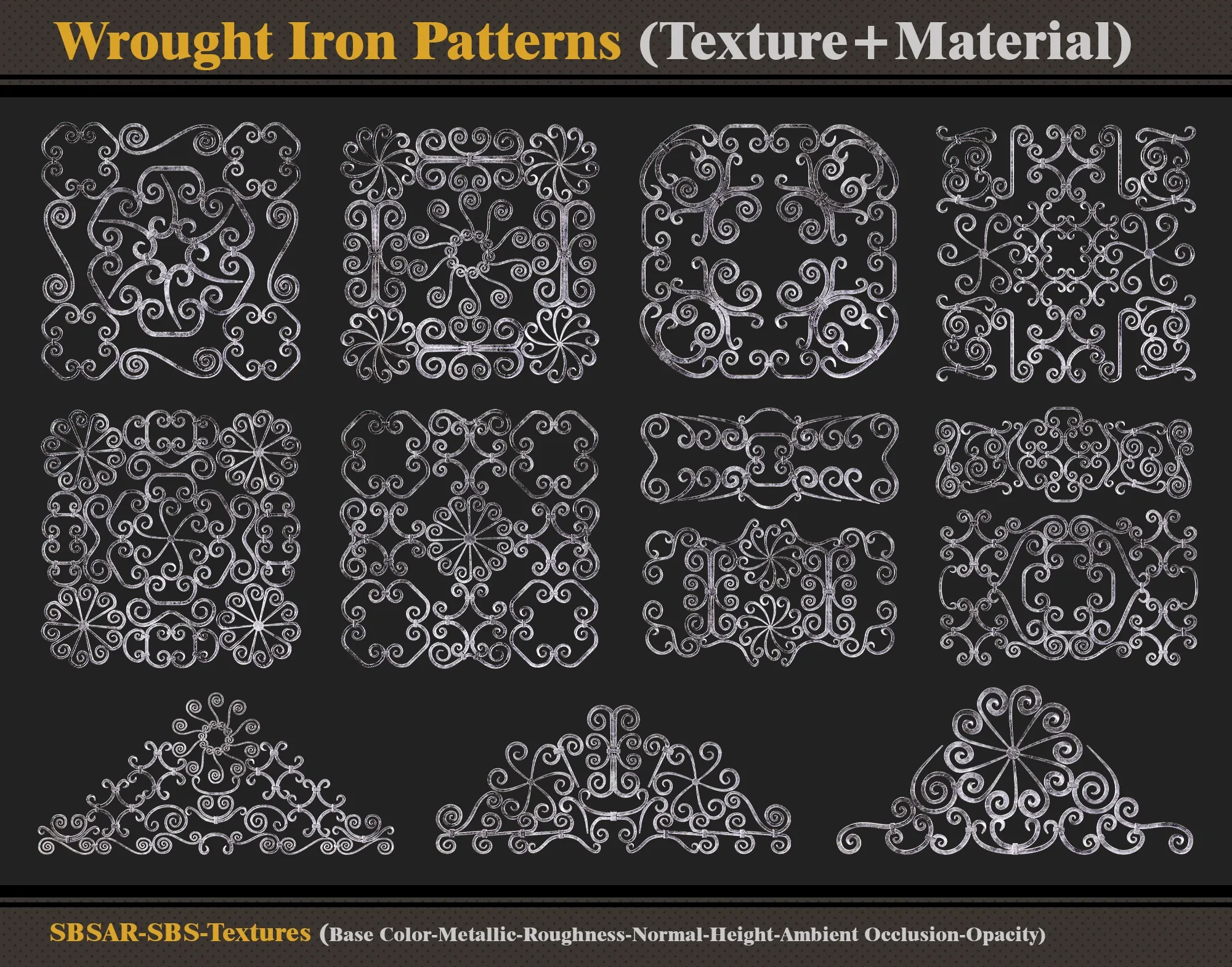 Wrought Iron Patterns (Textures + Materials)