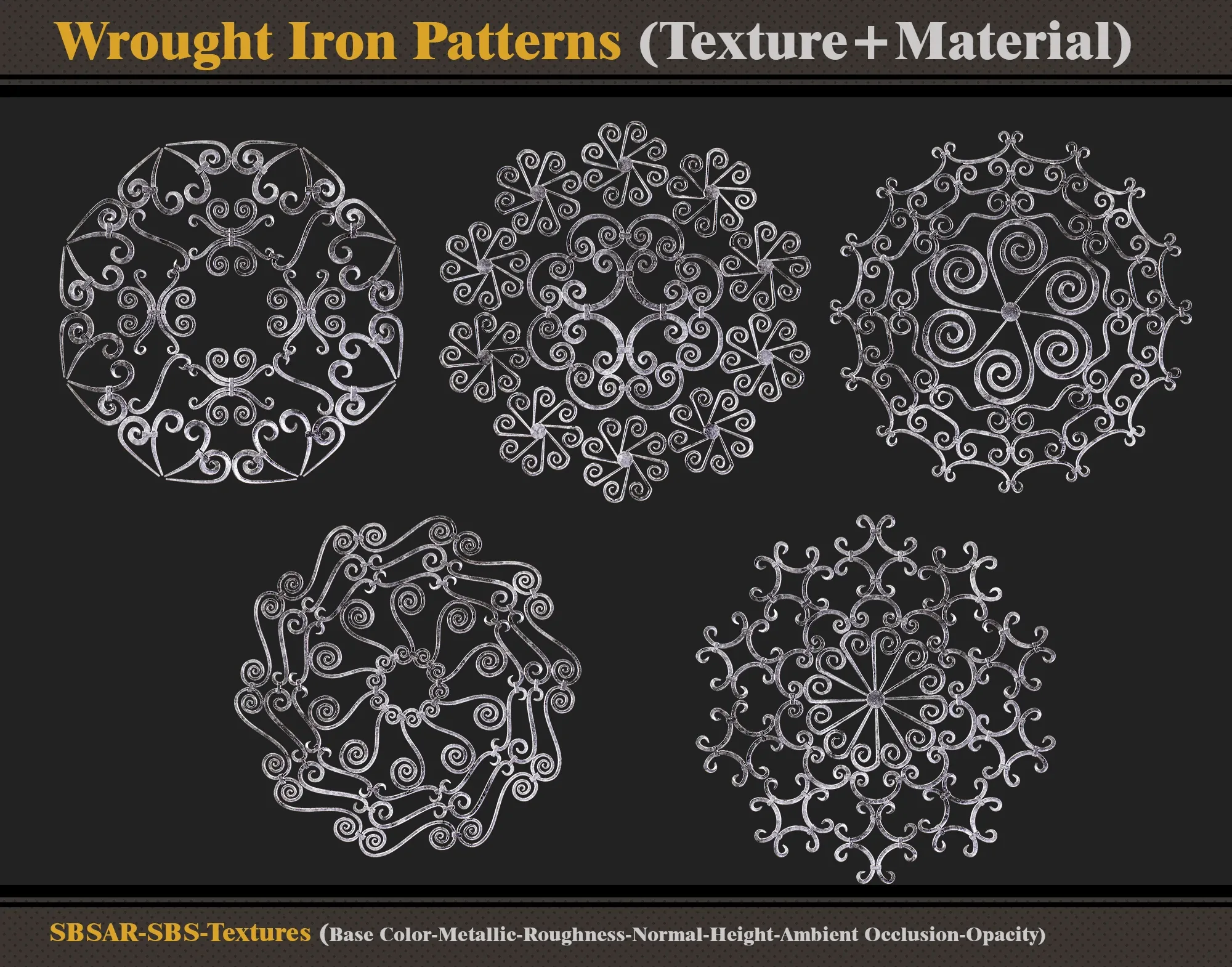 Wrought Iron Patterns (Textures + Materials)