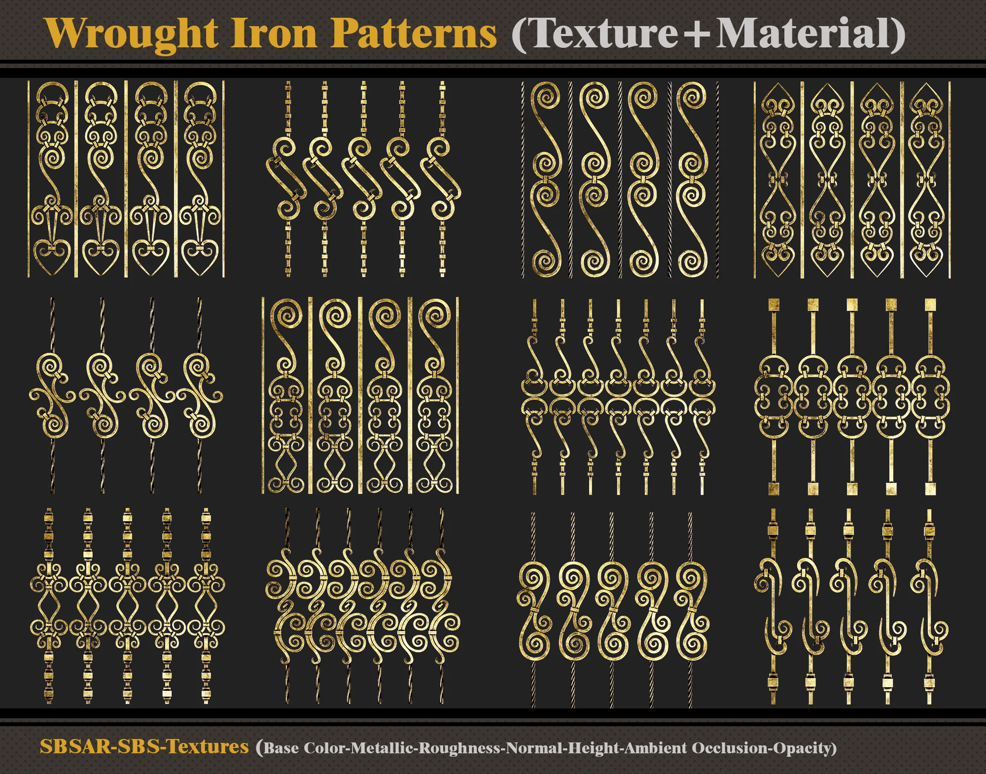 Wrought Iron Patterns (Textures + Materials)