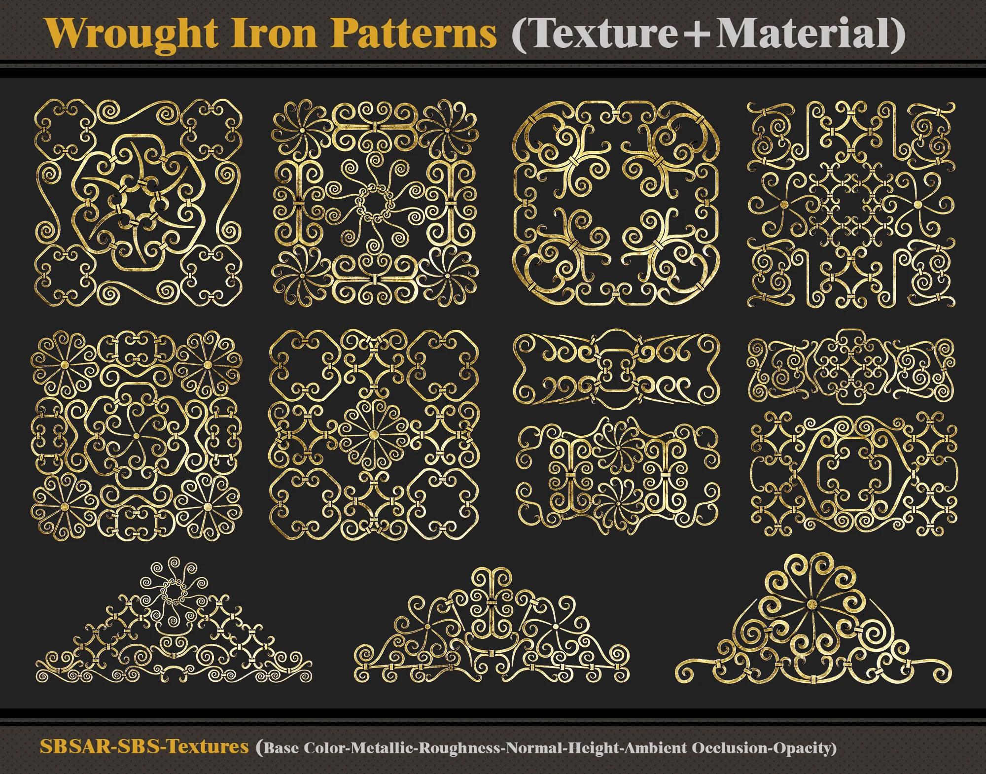 Wrought Iron Patterns (Textures + Materials)