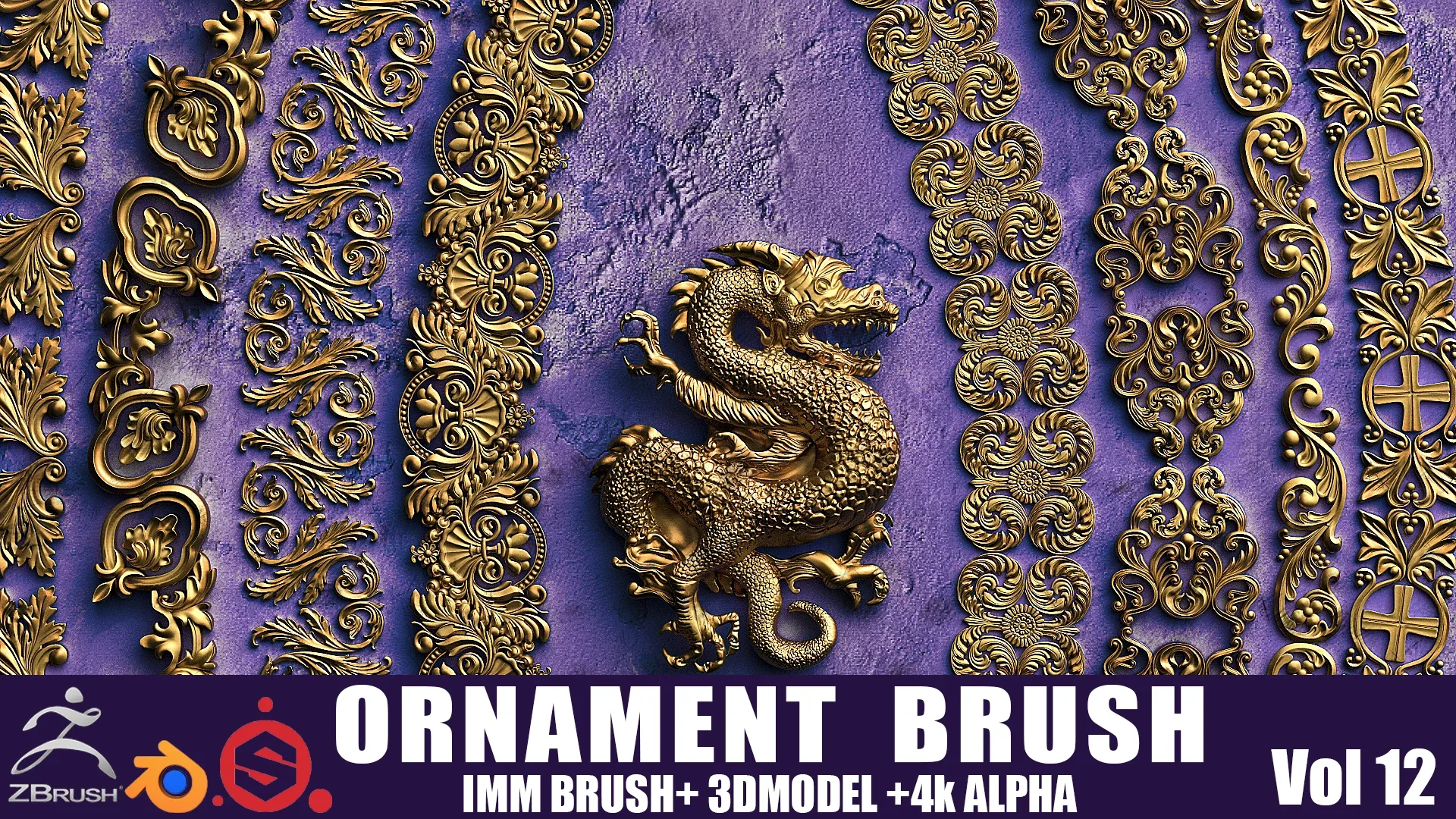 Fred's ORNAMENT BRUSH ( IMMBRUSH+3dModel+4kAlpha ) Vol 12