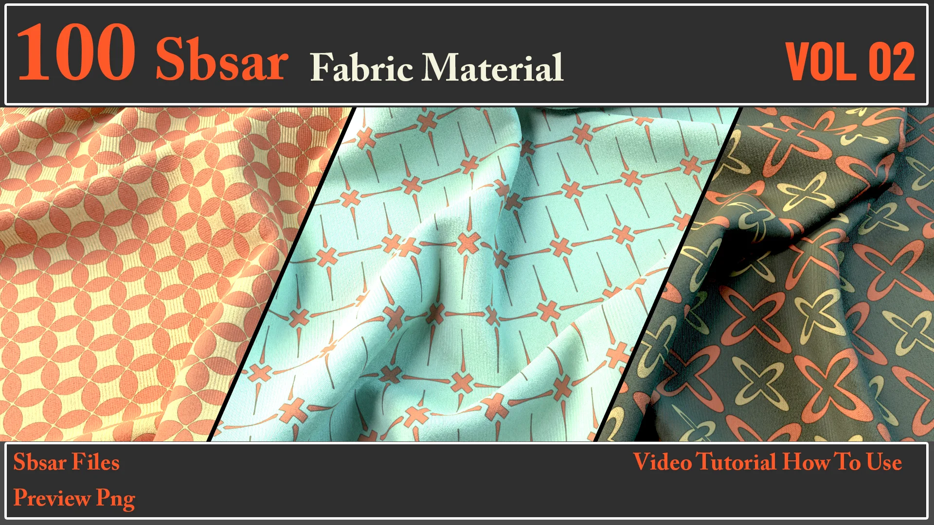 100 SBSAR Files Fabric Materials VOL 02 + Video How To Use