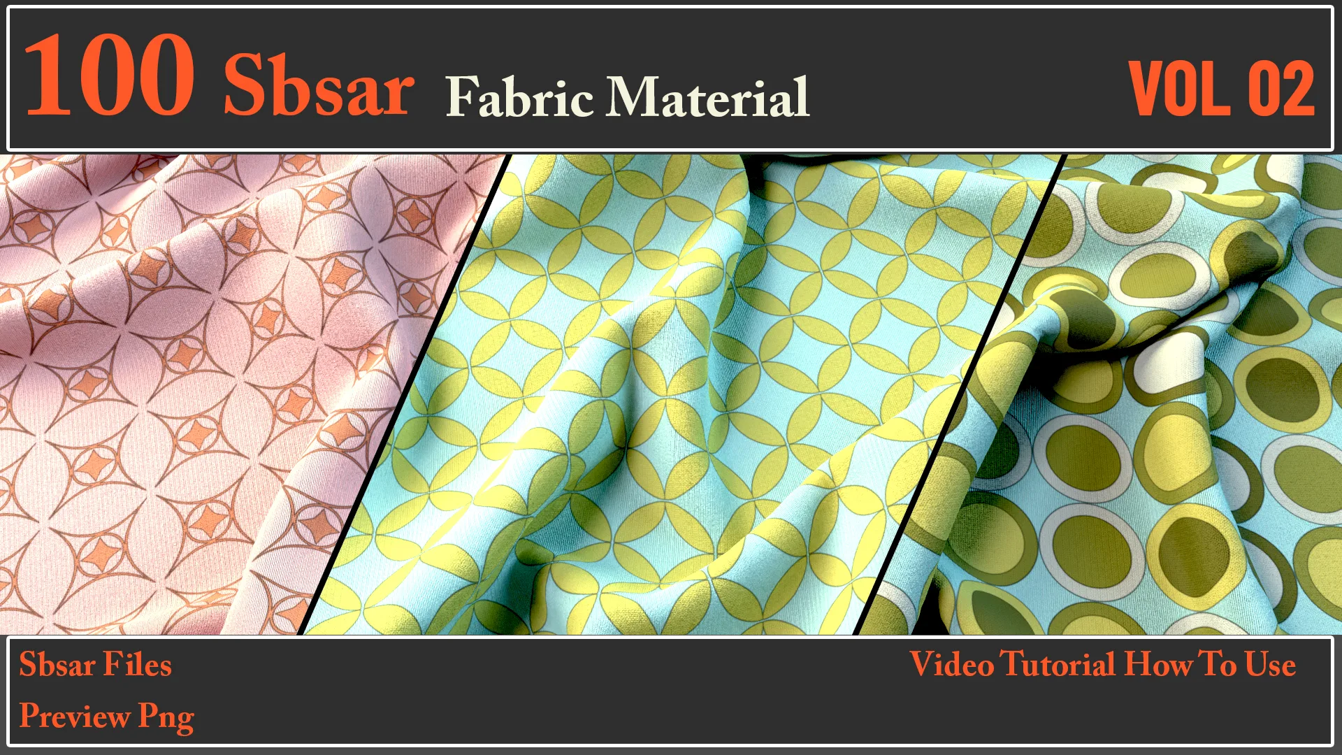 100 SBSAR Files Fabric Materials VOL 02 + Video How To Use