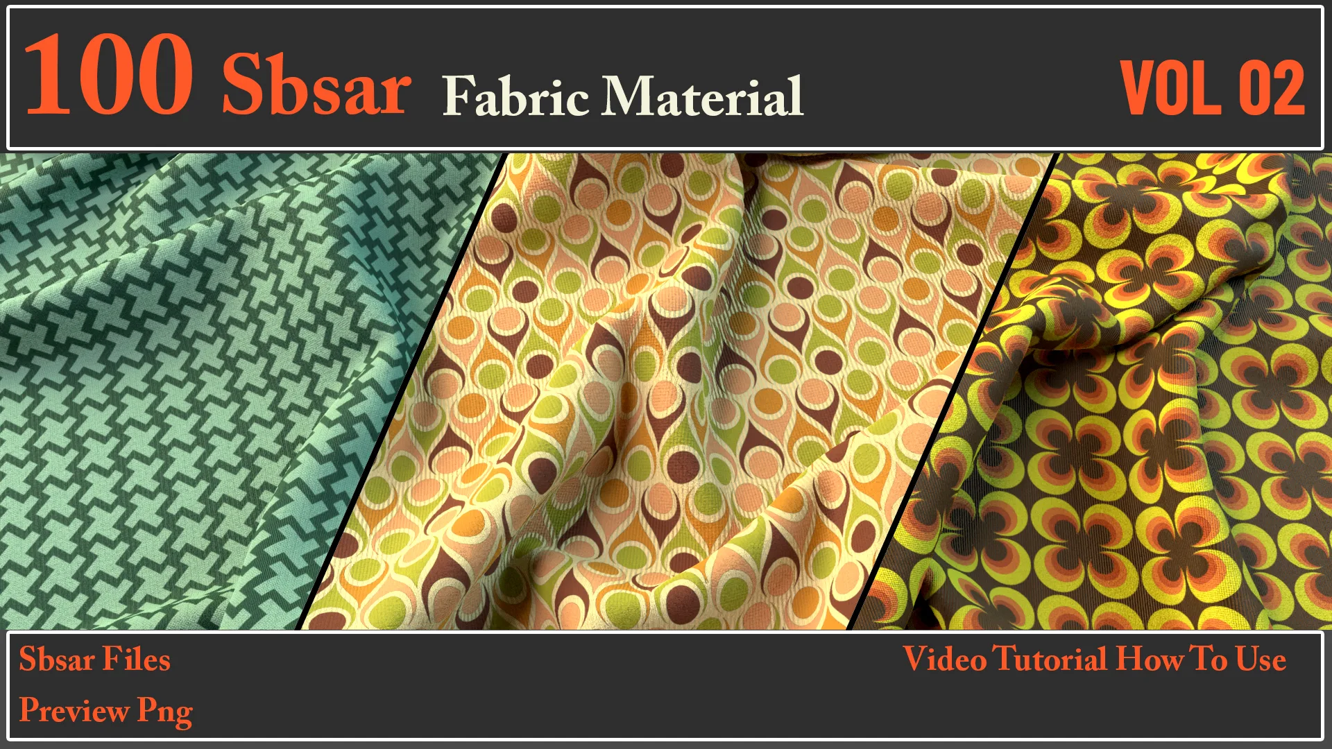 100 SBSAR Files Fabric Materials VOL 02 + Video How To Use