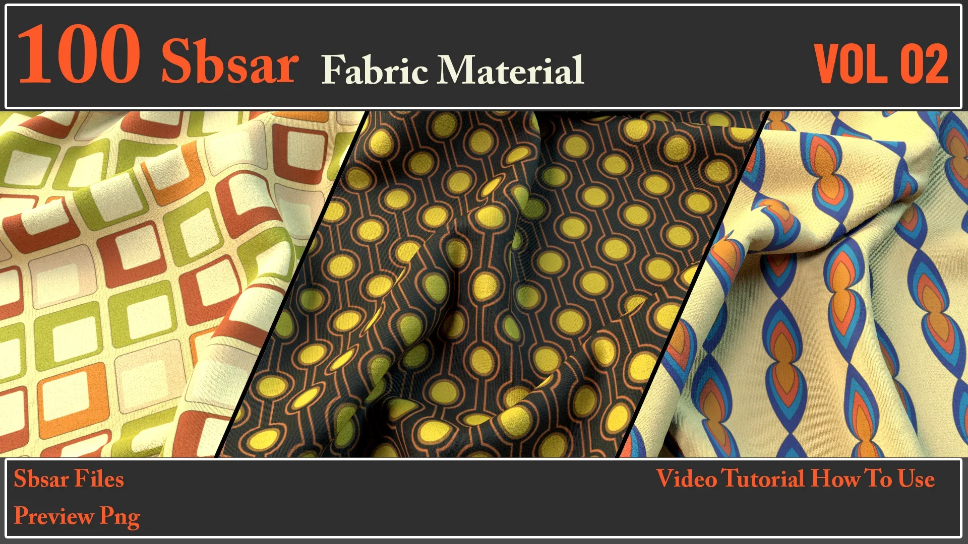 100 SBSAR Files Fabric Materials VOL 02 + Video How To Use