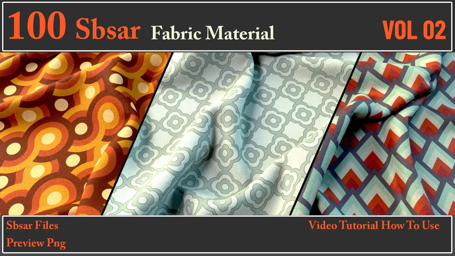 100 SBSAR Files Fabric Materials VOL 02 + Video How To Use