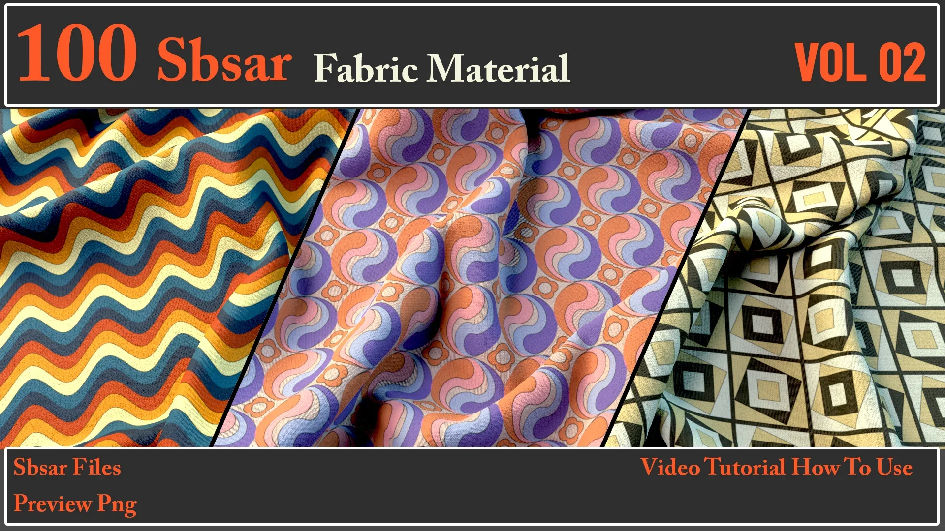 100 SBSAR Files Fabric Materials VOL 02 + Video How To Use