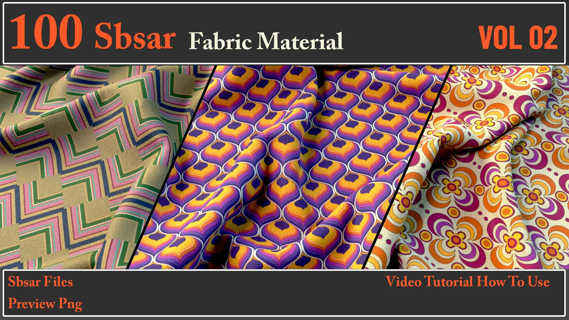 100 SBSAR Files Fabric Materials VOL 02 + Video How To Use